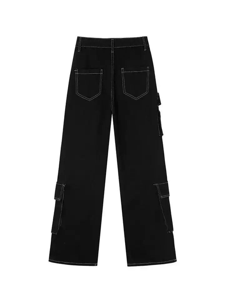 Japanese Brand Black Cargo Carpenter Denim Jeans Size US 32 / EU 48 - 2 Thumbnail