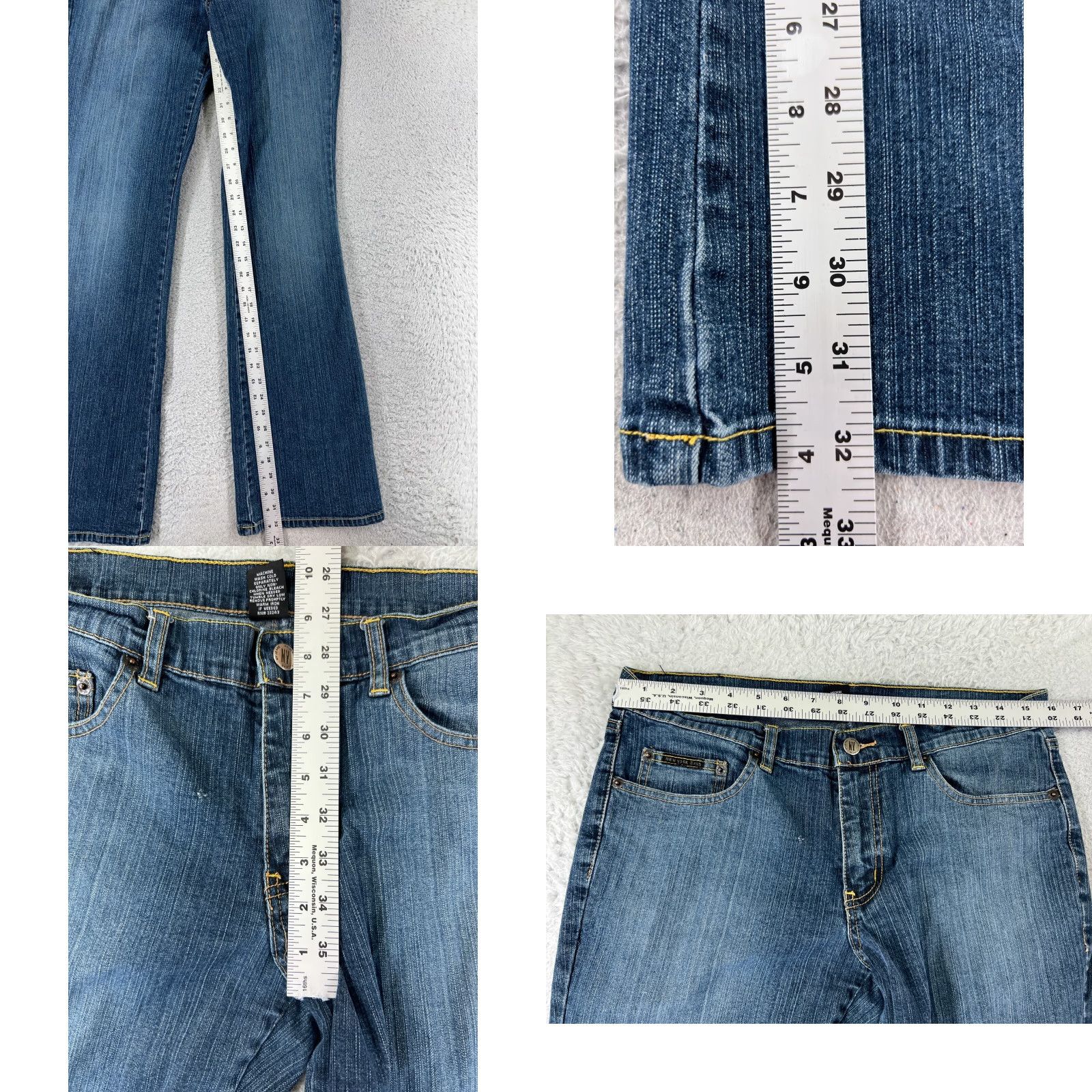 Vintage New York & Company Jeans Womens 2 Tall Blue Denim Bootcut Cotton Low Rise Size 26" / US 2 / IT 38 - 8 Thumbnail
