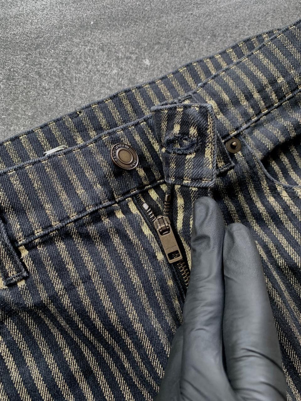 Saint Laurent Paris FREE TAX! Gold Striped Skinny Denim Jeans Size US 32 / EU 48 - 6 Thumbnail