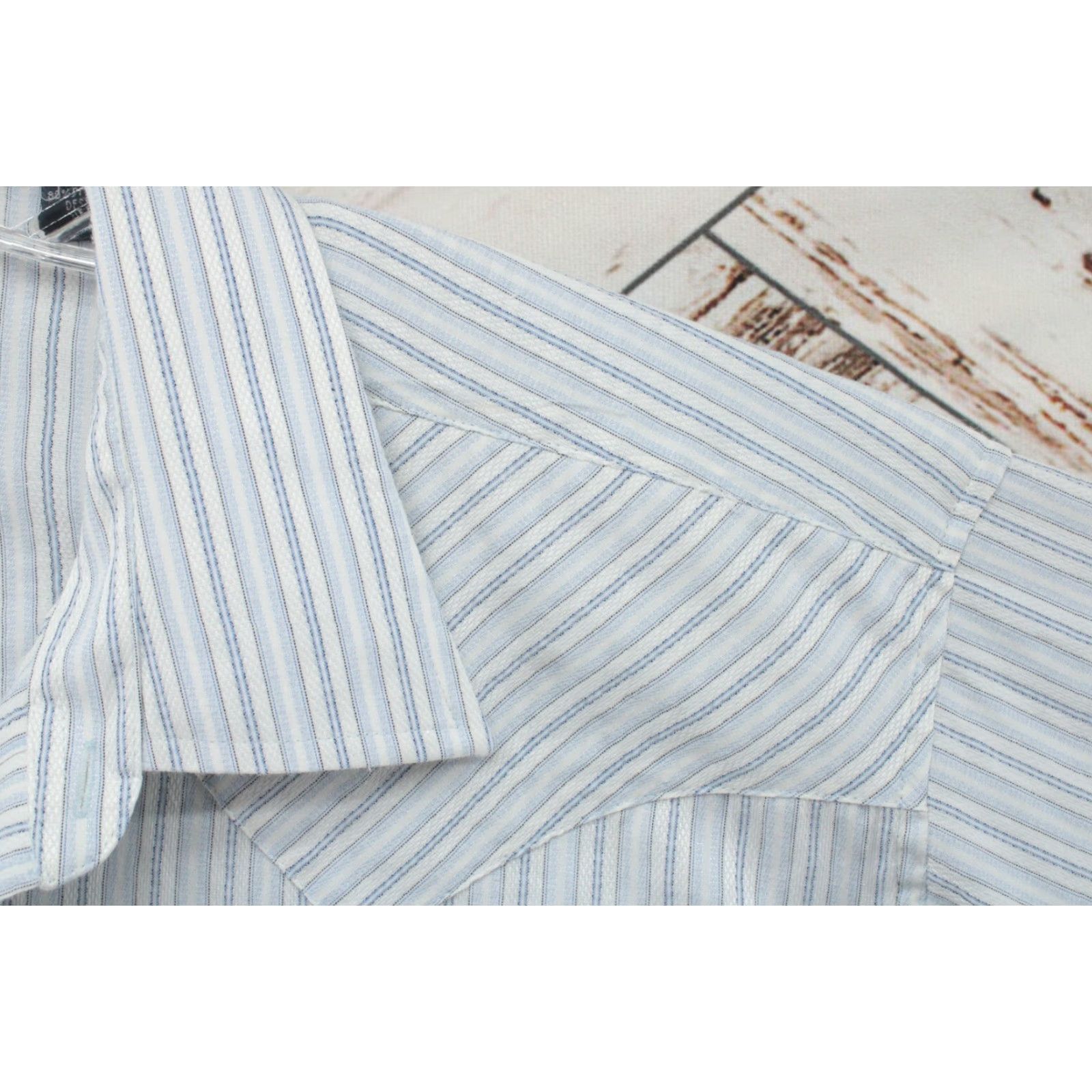 Vintage Panhandle Slim Shirt Mens XL White Blue Striped Pearl Snap Western Ranch Cowboy Button-Up Shirt Size US XL / EU 56 / 4 - 4 Thumbnail
