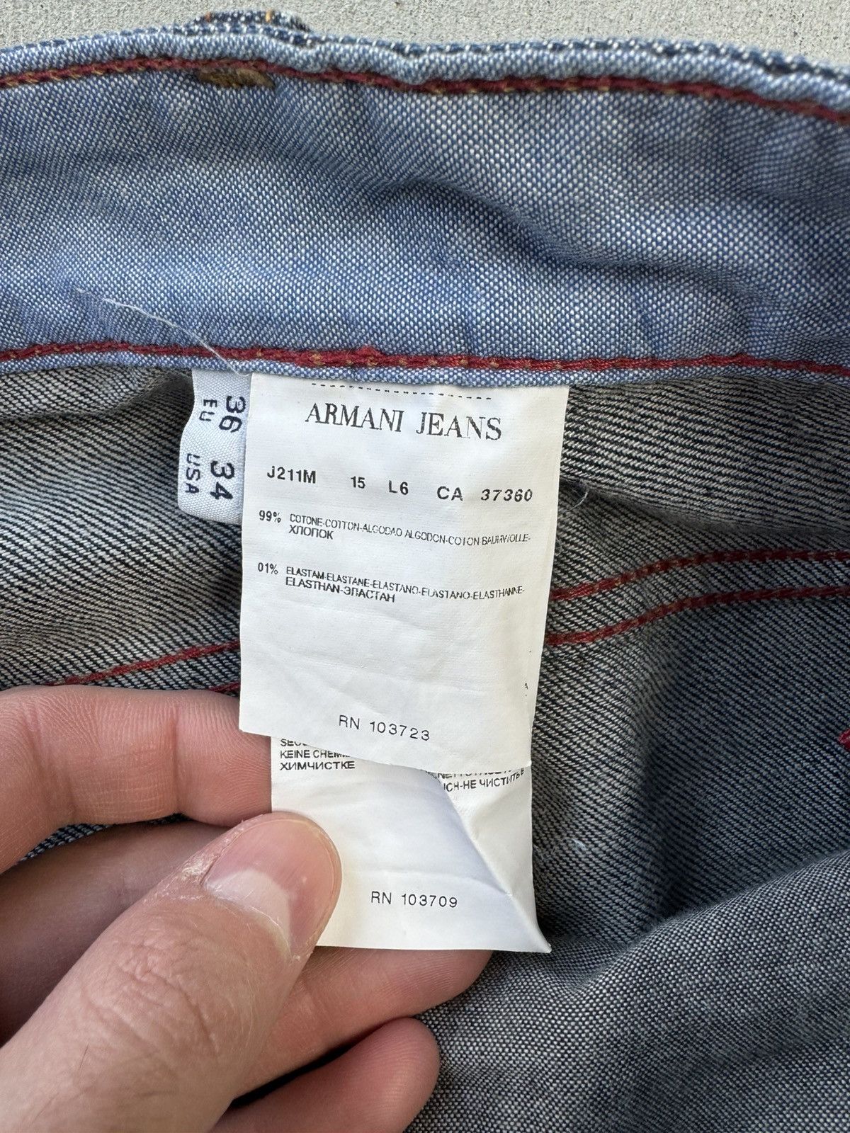 Armani × Giorgio Armani × Vintage Armani Jeans Vintage Denim Jeans Pants 00s Size US 34 / EU 50 - 7 Thumbnail