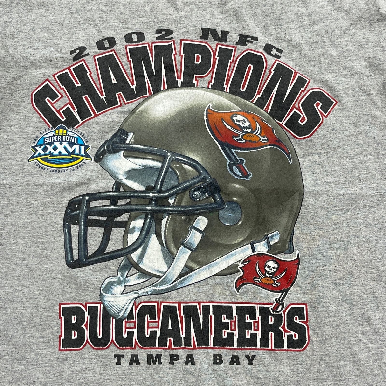 Vintage 2002 Tampa Bay Buccaneers NFC Champions Tee T Shirt Medium Size US M / EU 48-50 / 2 - 2 Thumbnail