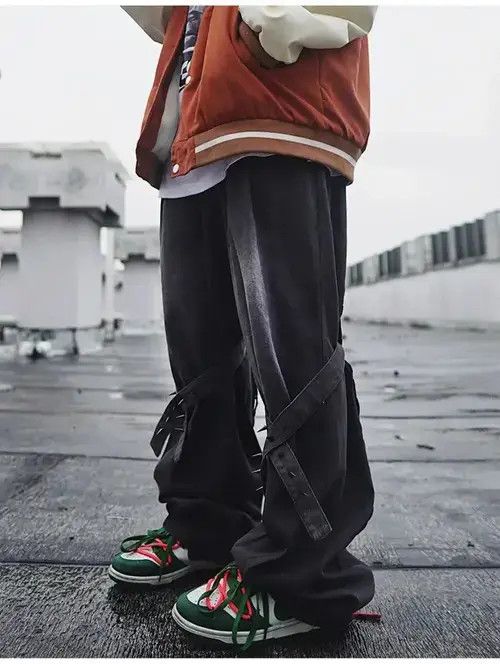 Jean Vintage Hip Hop Denim Trousers Male Oversize Flare Pants Size US 32 / EU 48 - 3 Thumbnail