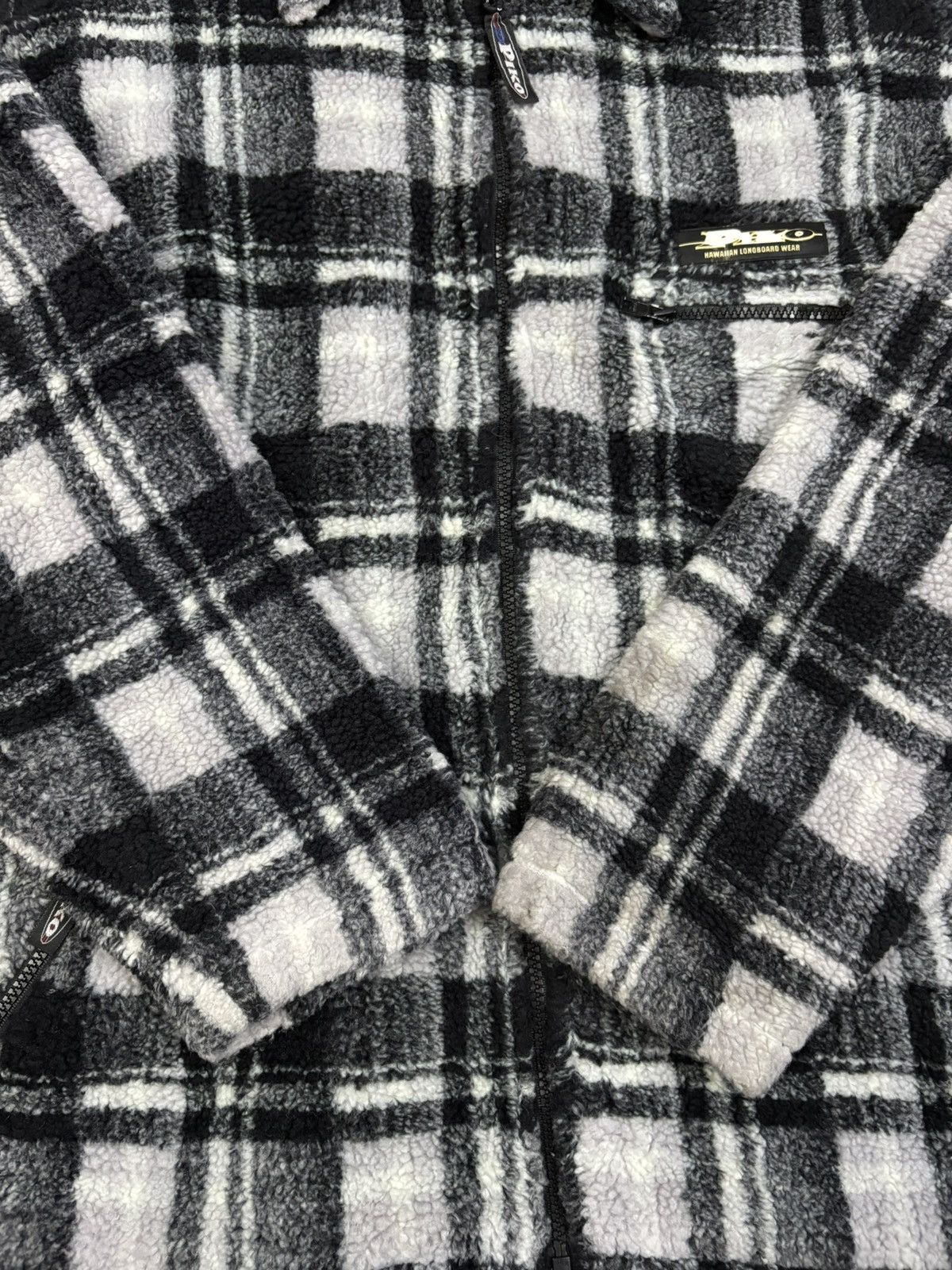 Vintage Piko Hawaiian Plaid Fleece Zipper Gorpcore Jacket