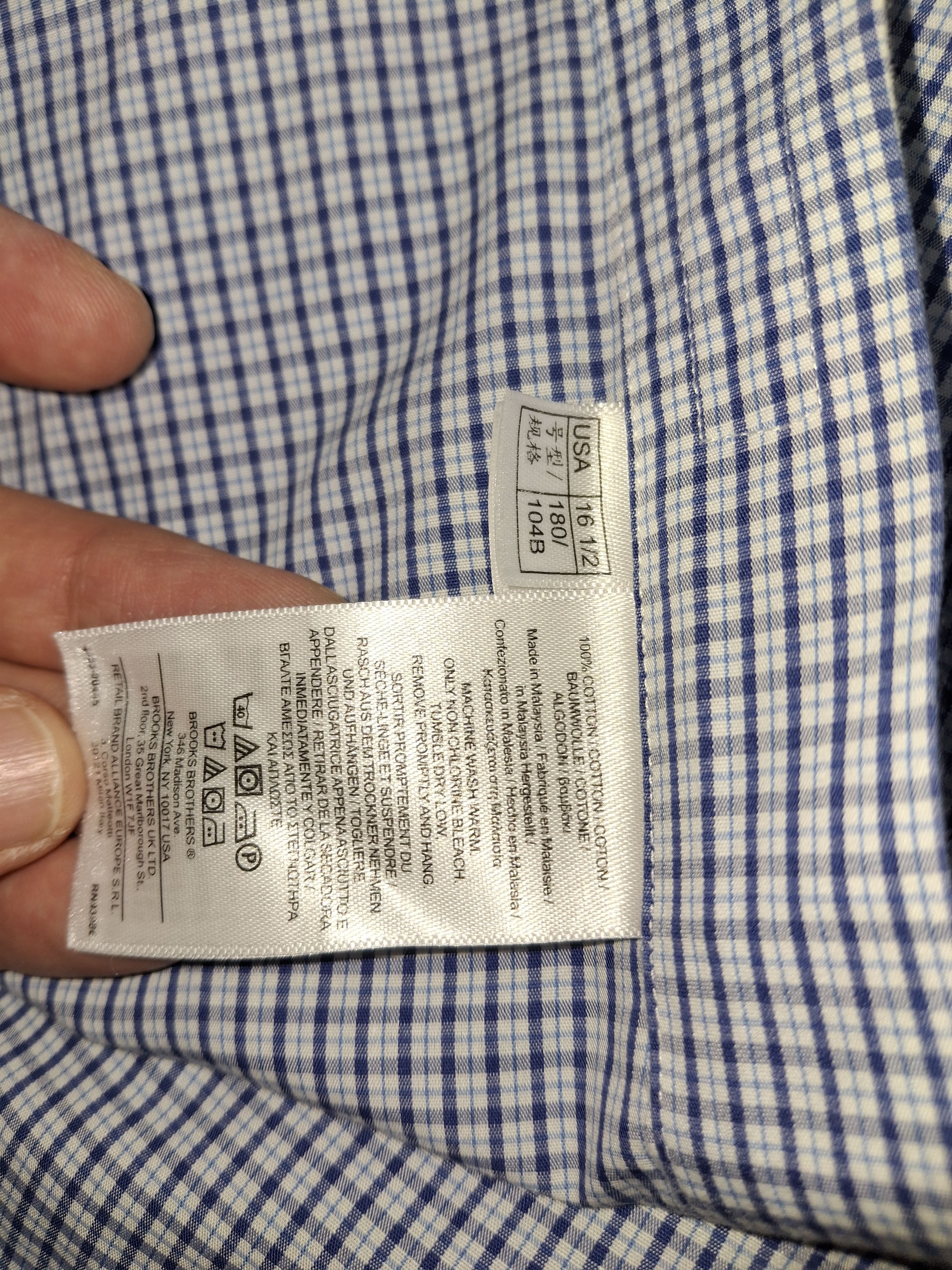 Brooks Brothers Brooks Brothers 346 Blue Check Dress Shirt 16 1/2 - 4/5 Size US M / EU 48-50 / 2 - 5 Thumbnail