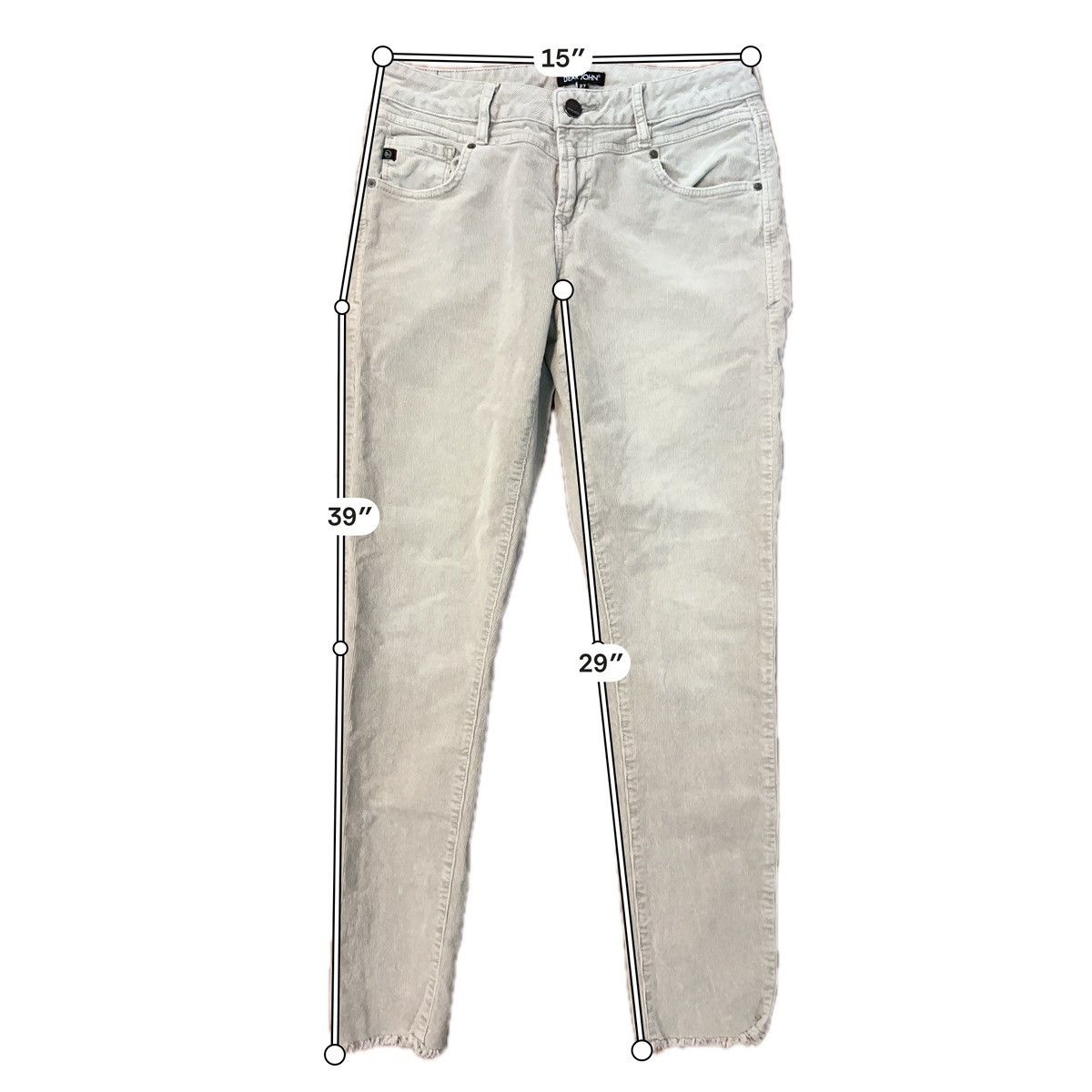 Other Dear John Frayed Raw Hem Corduroy Pants Skinny Size 27 Size 27" / US 4 / IT 40 - 3 Thumbnail