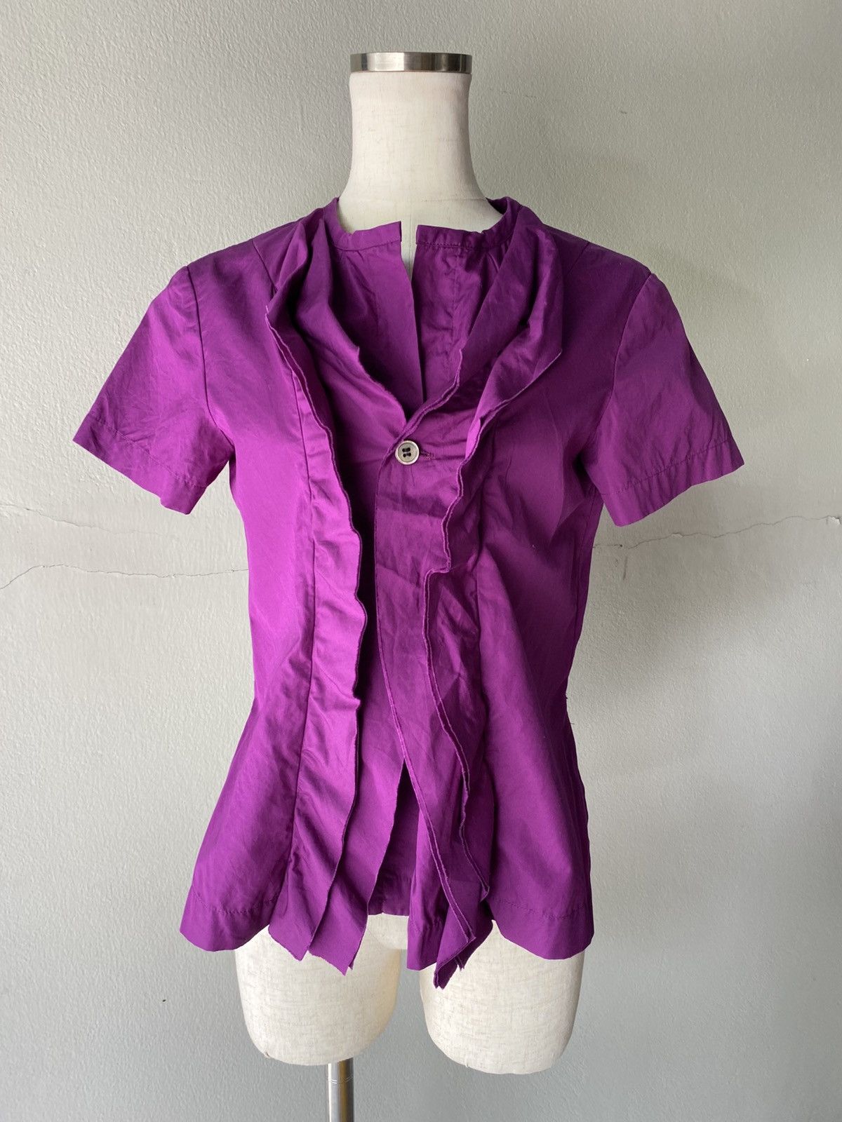Comme des Garcons COMME des GARCONS Ruffled Purple Blouse Shirt Size M / US 6-8 / IT 42-44 - 7 Thumbnail