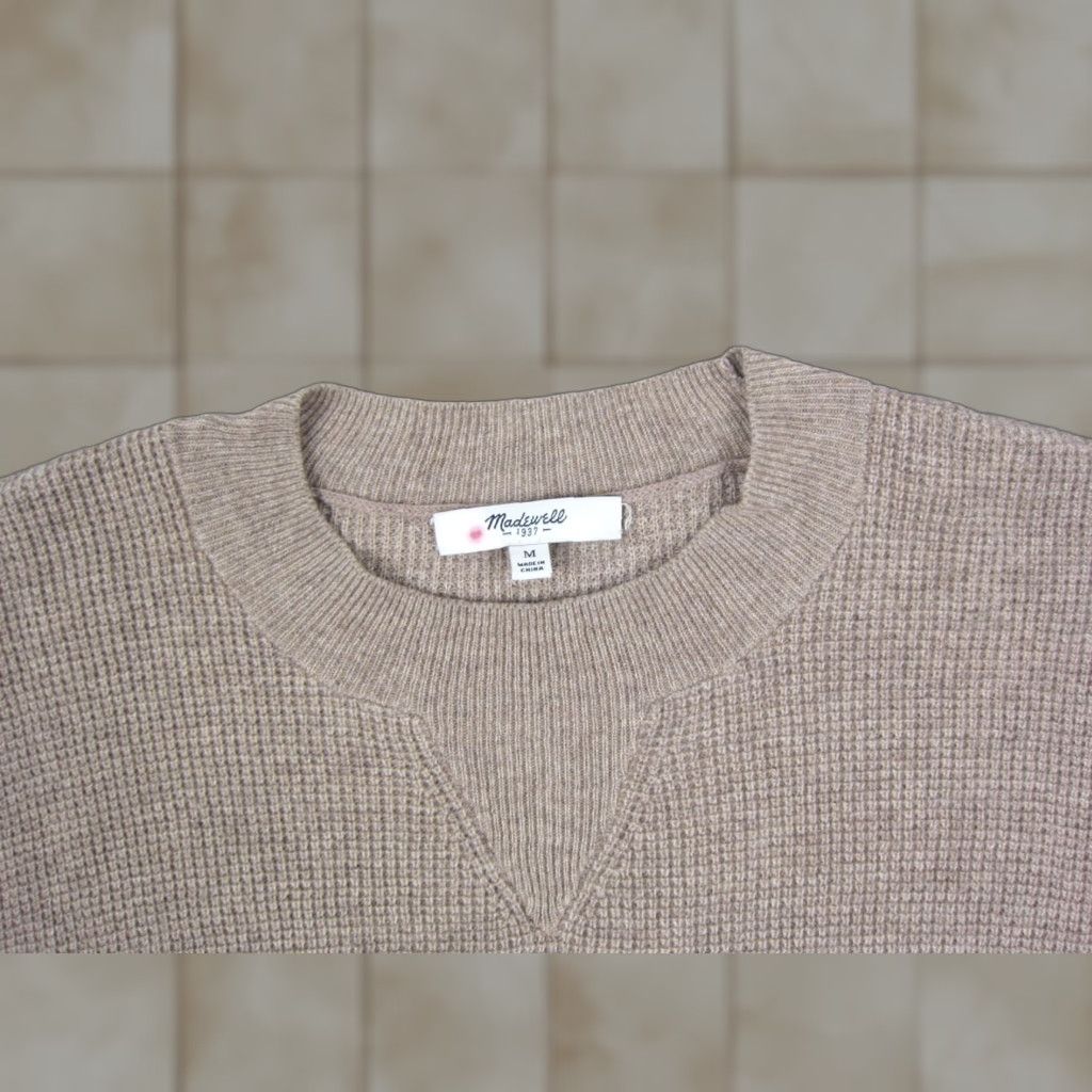 Madewell Madewell Sweater Womens Medium Brown Merino Wool Alpaca Crewneck Waffle Knit Size M / US 6-8 / IT 42-44 - 1 Thumbnail