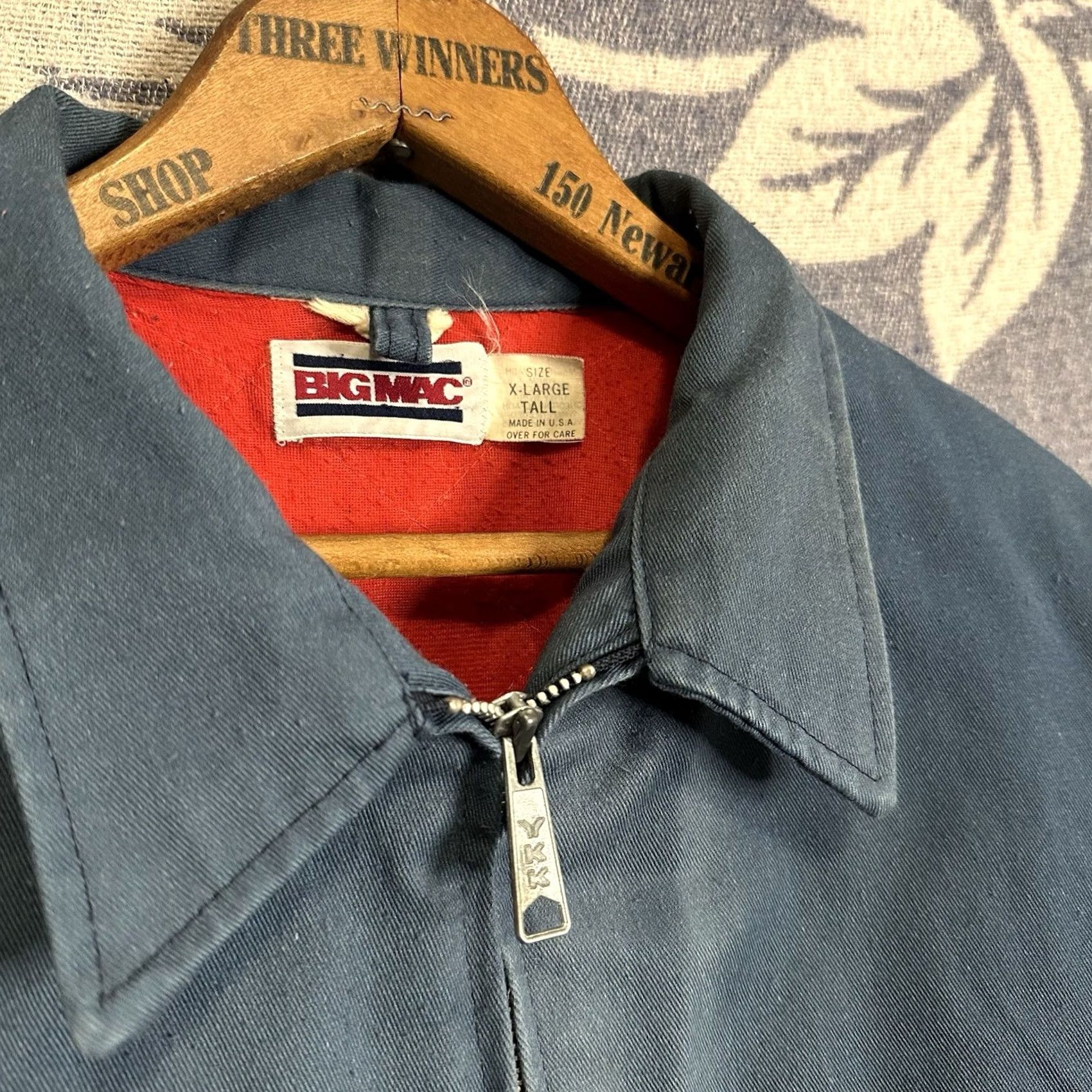 JCPenney VINTAGE Big Mac Jacket Shirt XL USA Blue Quilted Full Zip Workwear Distressed 80s Mens Size US XL / EU 56 / 4 - 2 Thumbnail