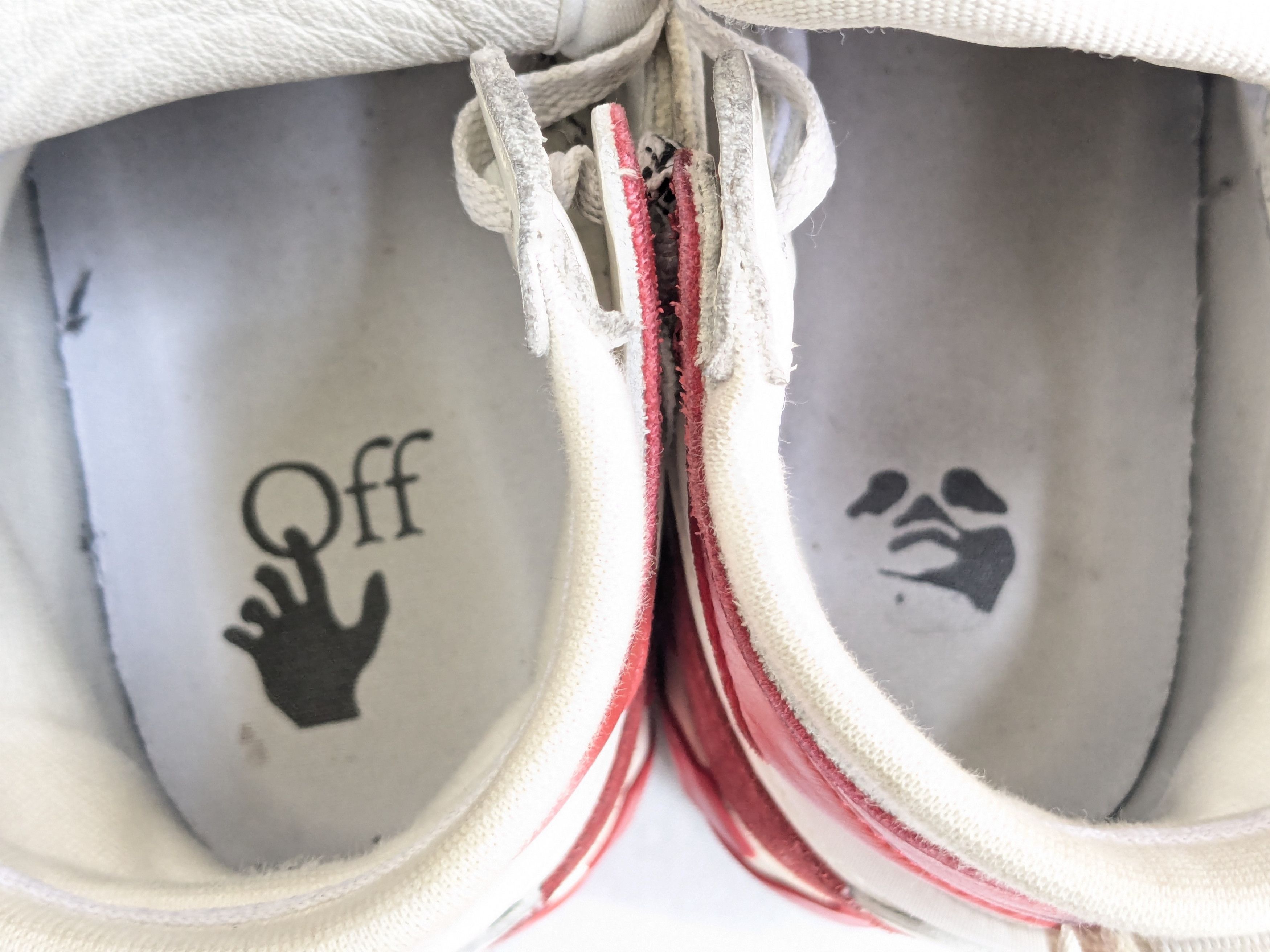 Off-White Off-white Vulcanized High Top Sneakers Red White 10 43 Size US 10 / EU 43 - 11 Thumbnail