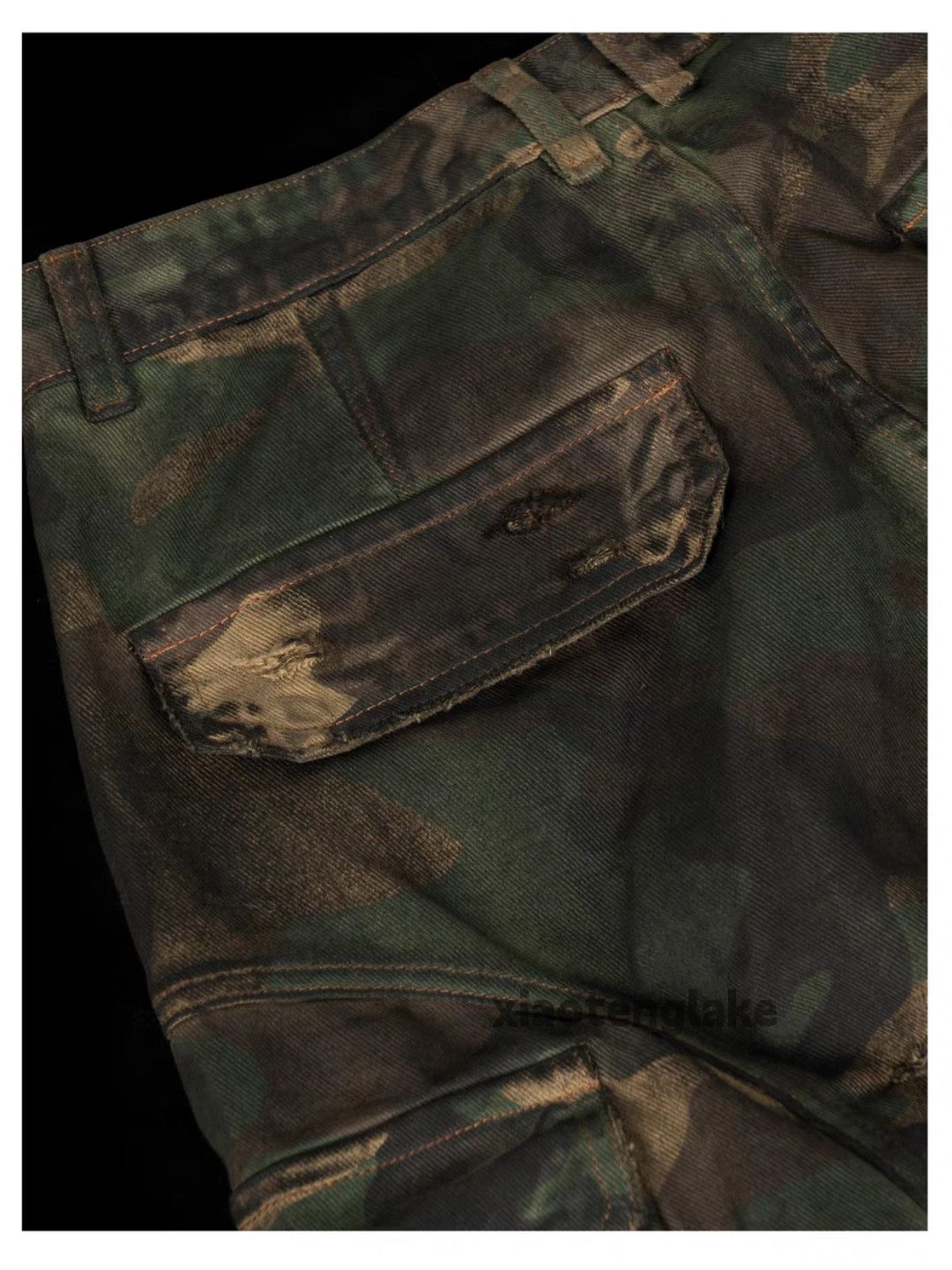 Utility washed faded damaged punk grunge stain shorts