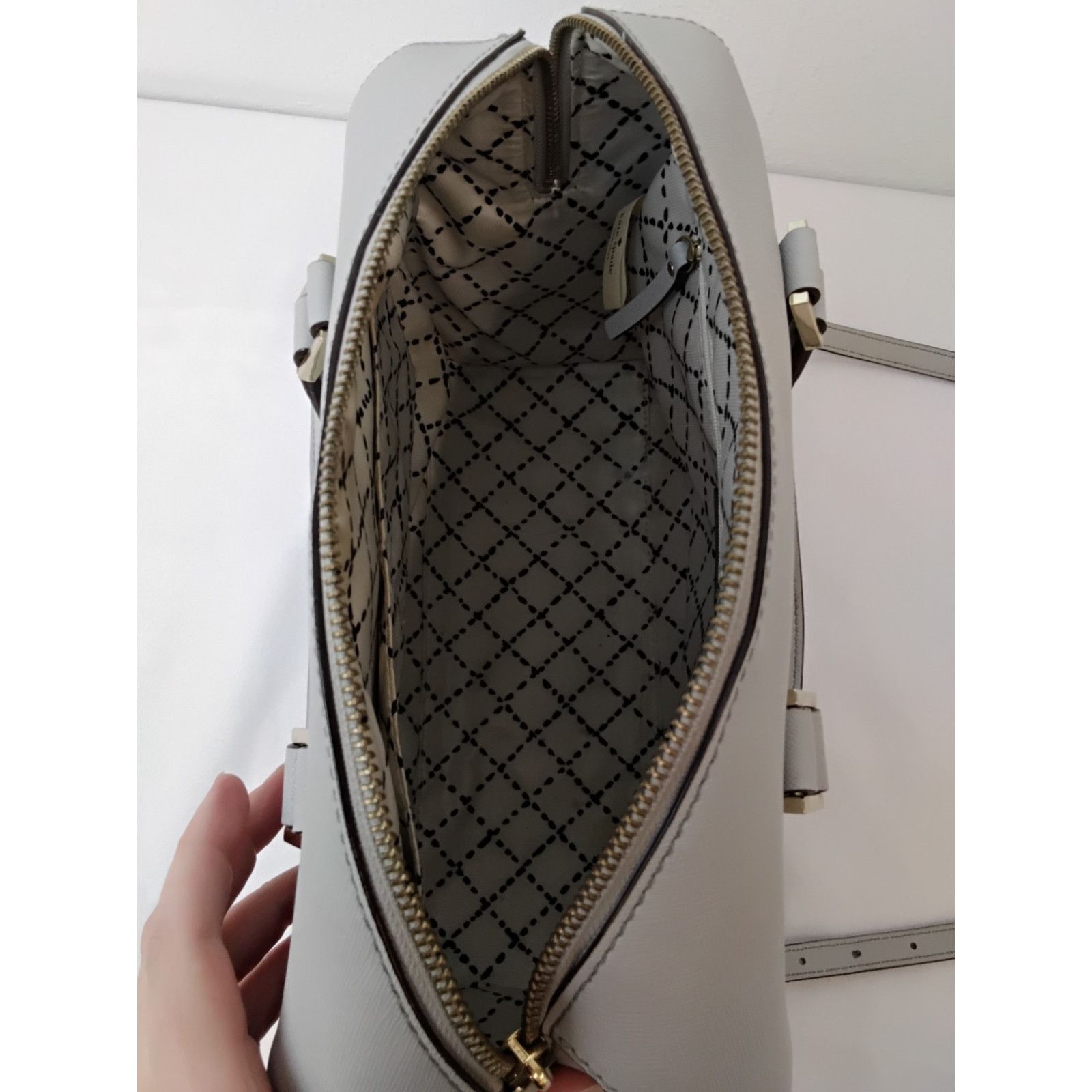 Kate Spade Kate Spade Dome Handbag Gray Pebbled Leather Purse Crossbody Size ONE SIZE - 10 Thumbnail