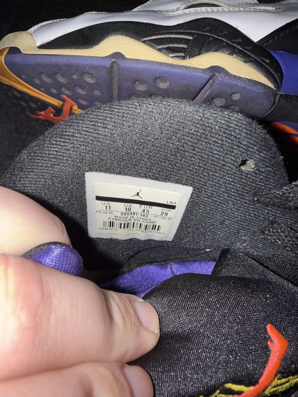 Jordan Brand Air Jordan 8 Three Peat Size US 11 / EU 44 - 7 Thumbnail