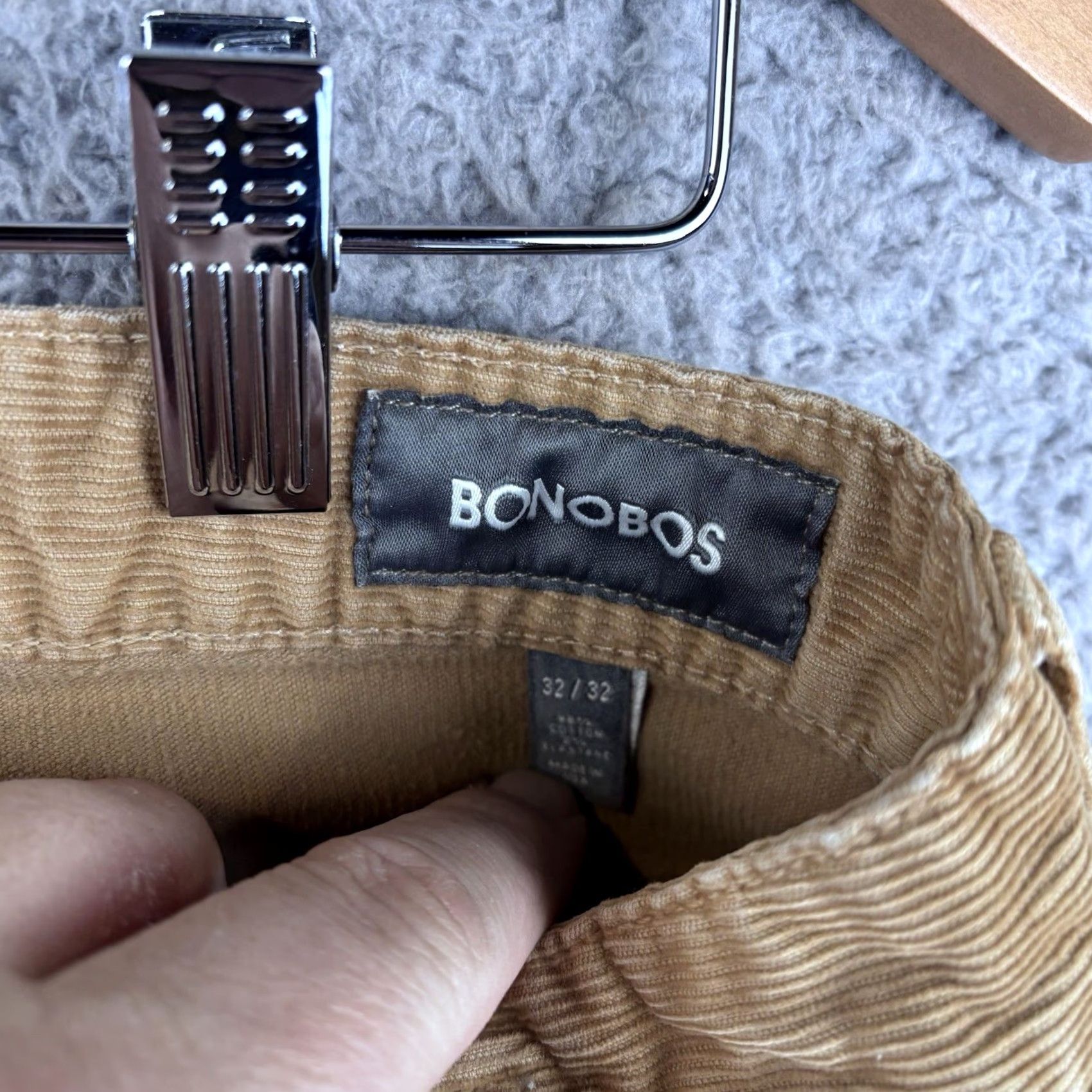 Bonobos Bonobos Pants Men 32x32 Tan Brown Corduroy 5-Pocket Straight Cotton Blend read Size US 32 / EU 48 - 4 Thumbnail