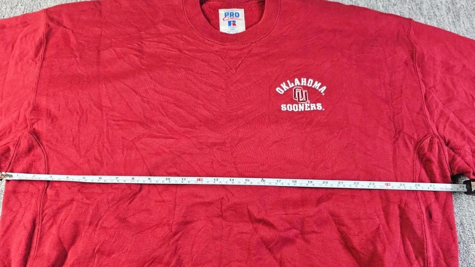 Russell Athletic Russell Pro Cotton Oklahoma Sooners Crewneck Sweatshirt 2XL Size US XXL / EU 58 / 5 - 11 Thumbnail