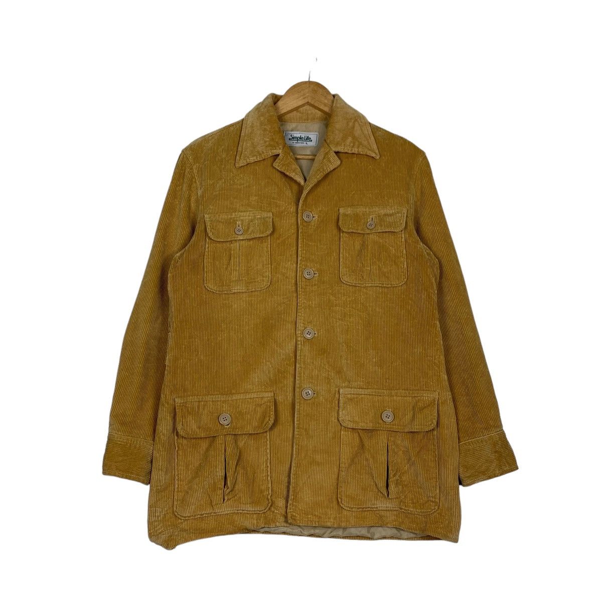 Japanese Brand SIMPLE LIFE Yellow Corduroy Chore Jacket #0991-C44 Size US L / EU 52-54 / 3 - 1 Thumbnail
