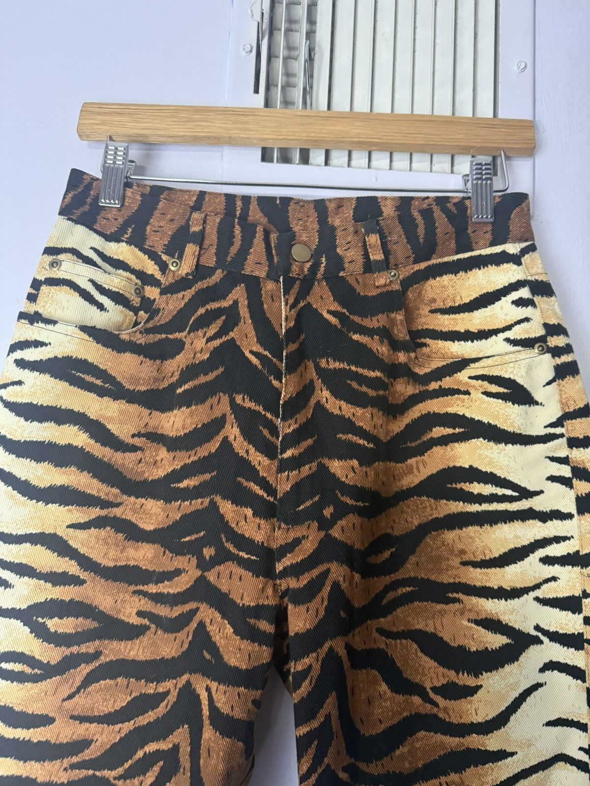 Vintage Ann Tjian for Kenar leopard print Jeans 🔥 70s pants Size US 28 / EU 44 - 2 Thumbnail