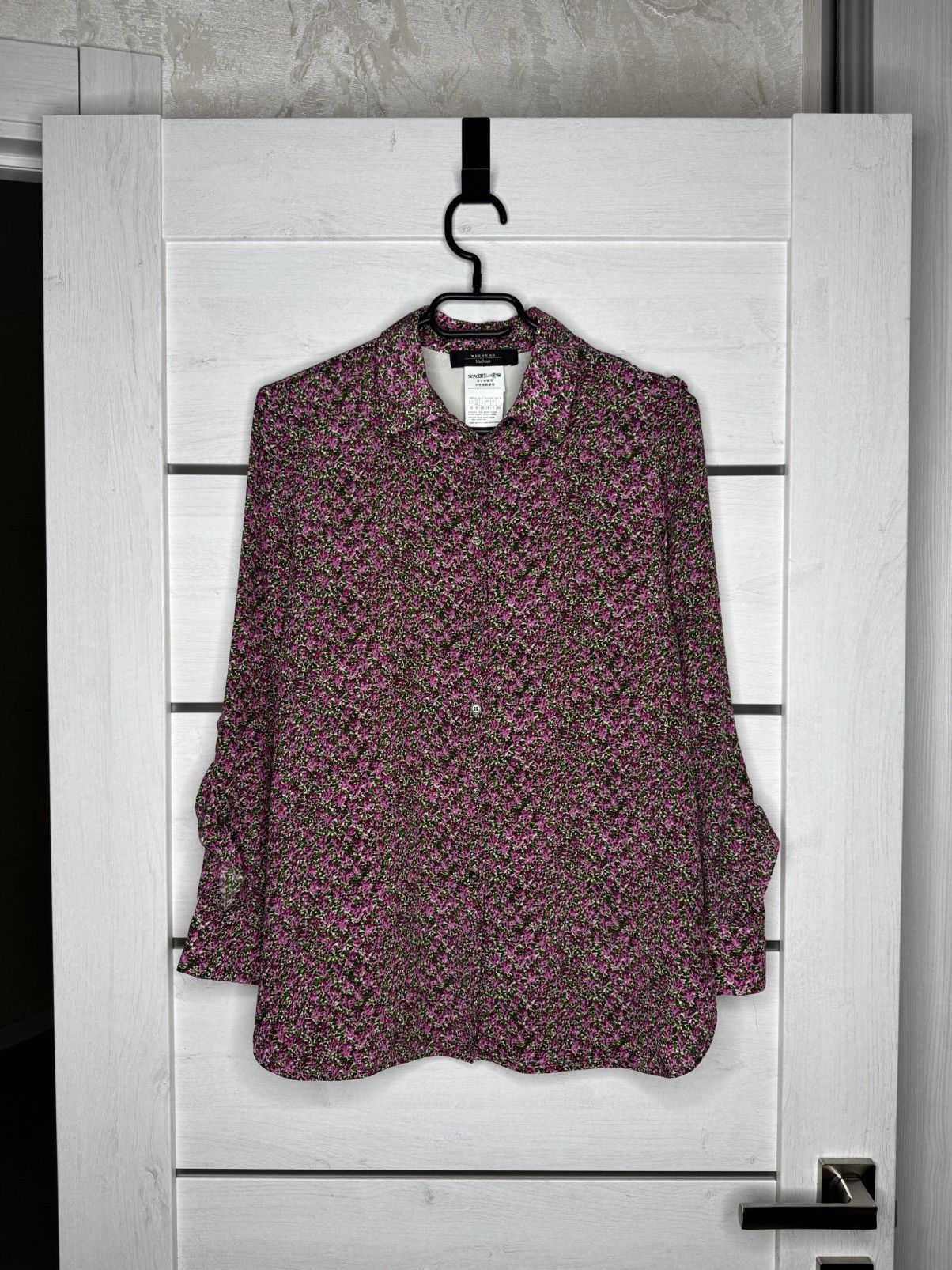 Max Mara Weekend Max Mara Silk Blouse Pink Floral Ruffle Sleeve Shirt Size M / US 6-8 / IT 42-44 - 1 Thumbnail