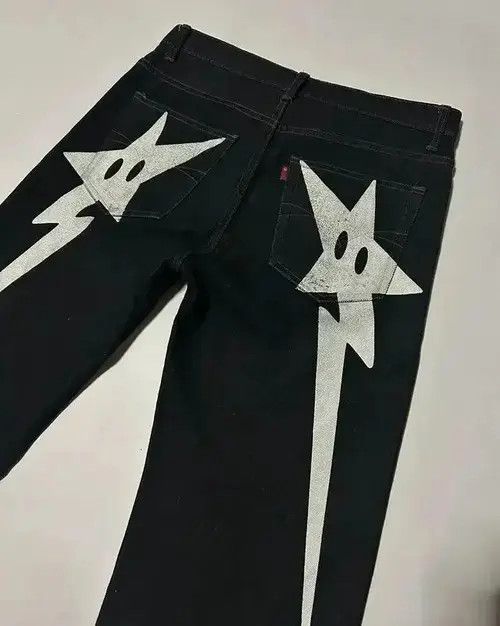 Jean Streetwear Y2k Stars Print Baggy Jeans Size US 32 / EU 48 - 4 Thumbnail