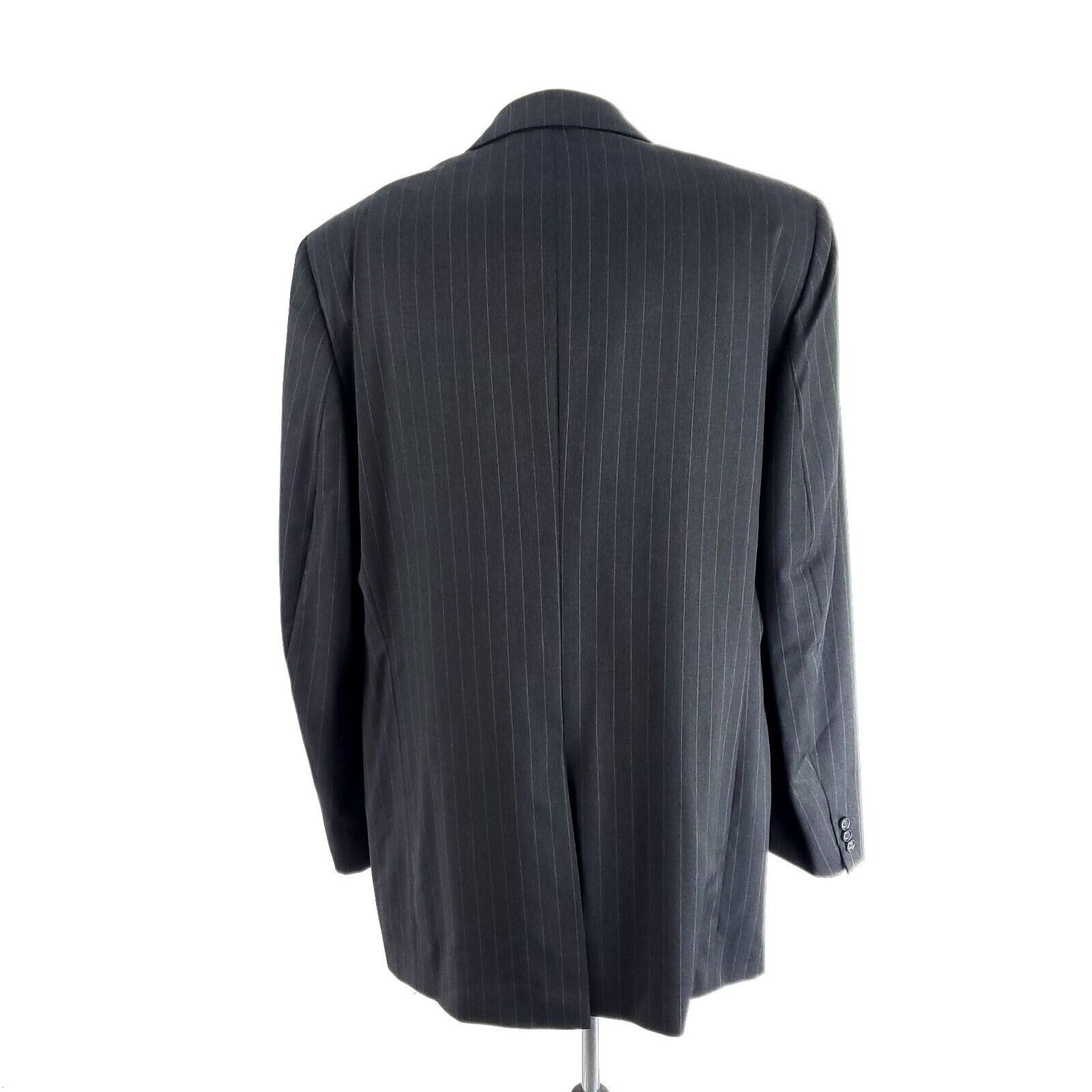 Jack Victor Jack Victor King Ct Wool 2 Button Suit Jacket 46L Gray Strip Size 46L - 5 Thumbnail