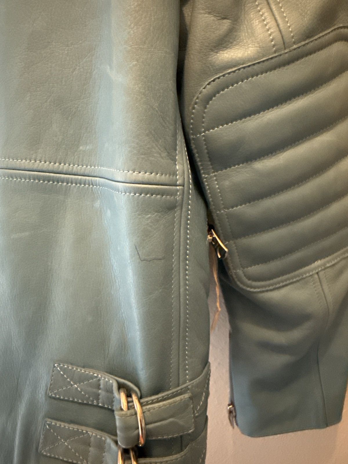 Acne Studios Acne Studios Oliver Sky Blue Leather Jacket Size US L / EU 52-54 / 3 - 5 Thumbnail