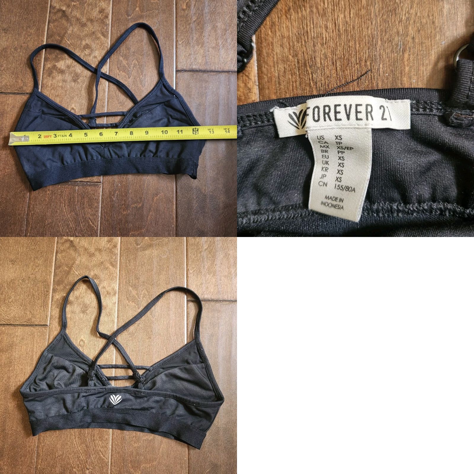 Forever 21 FOREVER 21 Women's Black Sports Bra XS Pullover Activewear Yoga Bra Womens XS Black Sports Bra Size ONE SIZE - 8 Thumbnail