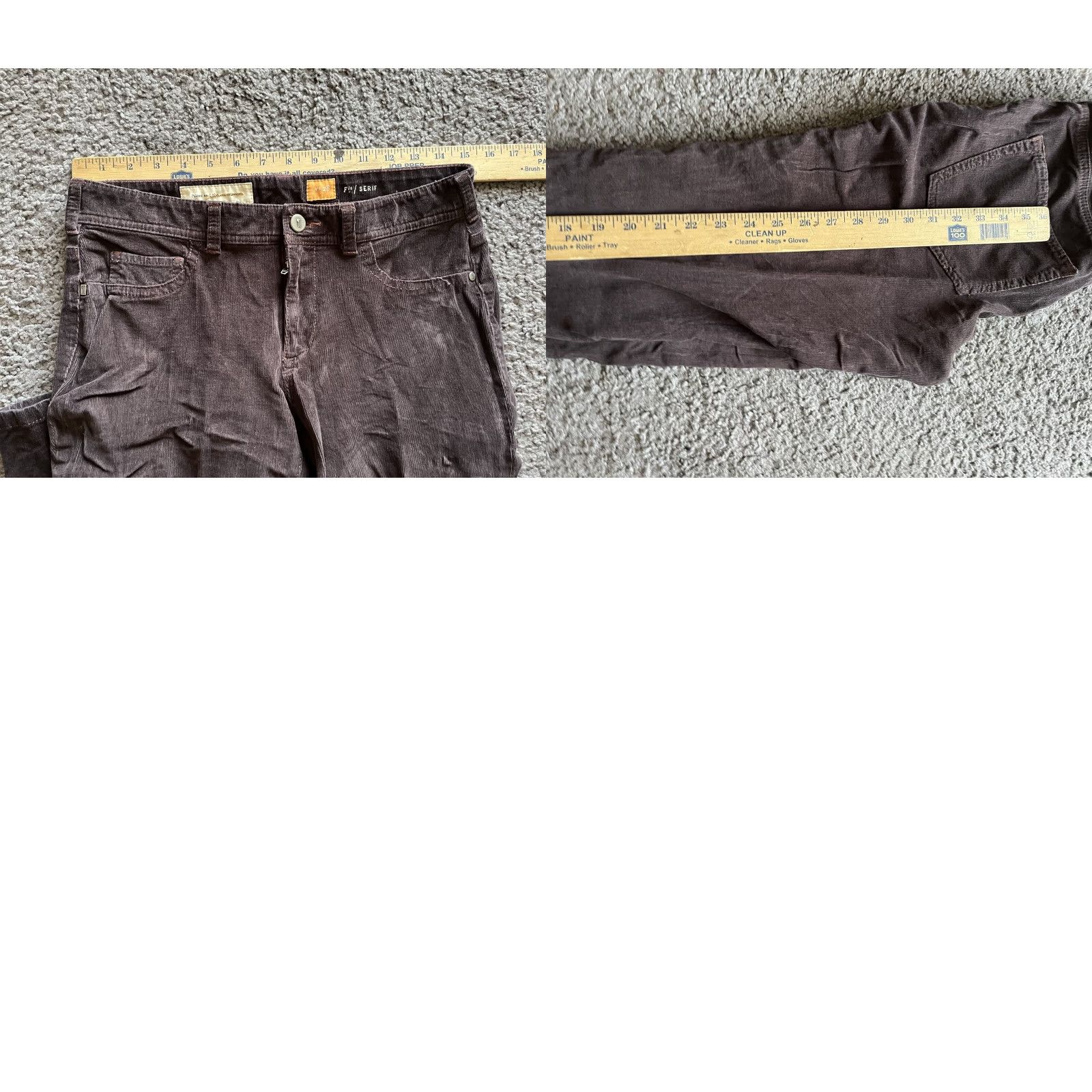 Vintage Pilcro and the Letterpress Serif Pants Womens 30 Corduroy Brown Cotton 30 Actual Chino Slim Flat Front Stretch Size 30" / US 8 / IT 44 - 8 Thumbnail