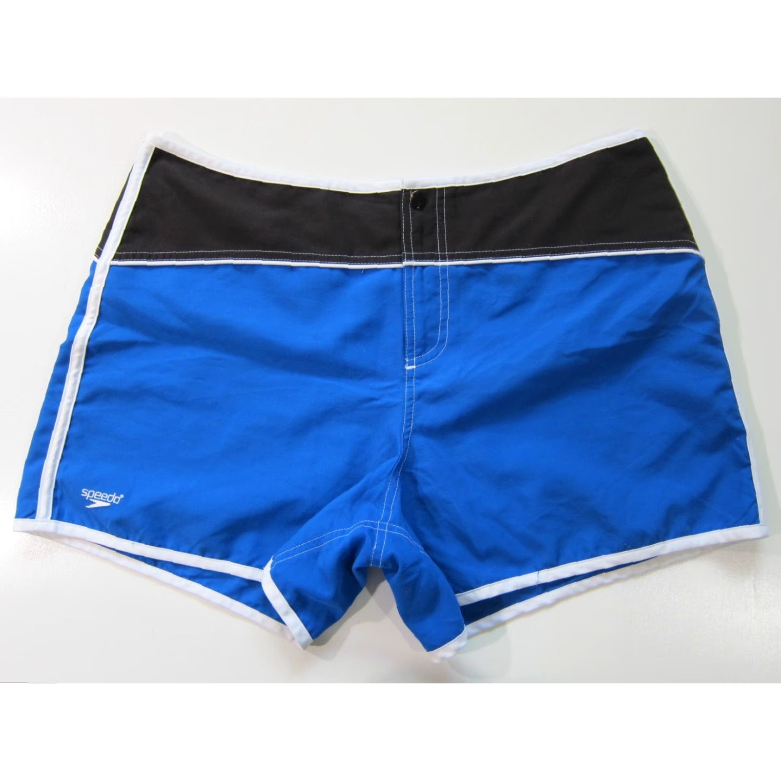 Speedo Vintage Speedo Board Shorts Women 12 Blue Black Swim Beach Surf Casual 34" waist 11.5" rise 45" hip 4" inseam Womens Size 34" / US 12 / IT 48 - 2 Thumbnail