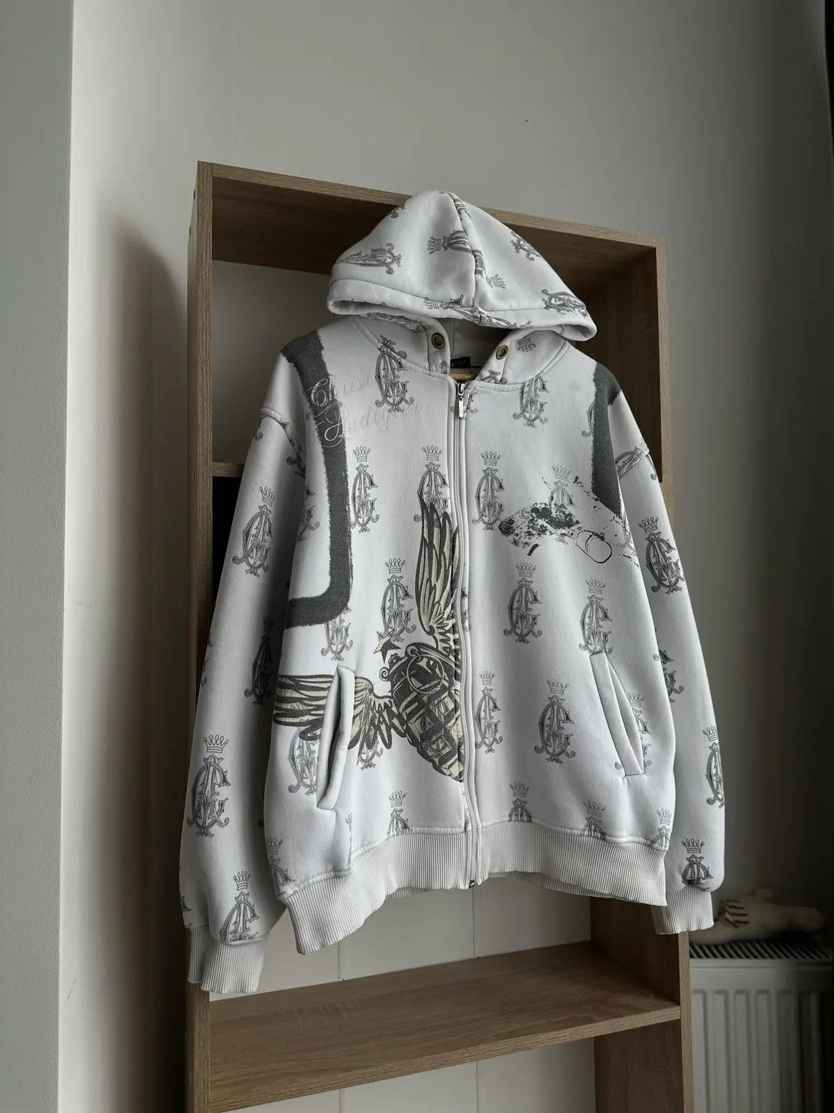 Christian Audigier × Ed Hardy × Vintage Vintage Ed Hardy Christian Audigier White Hoodie Size US M / EU 48-50 / 2 - 8 Thumbnail