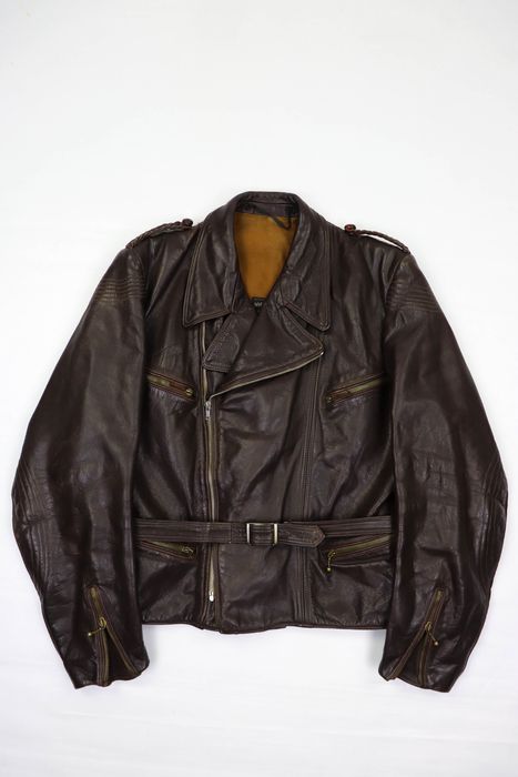 Vintage Rare Vintage WWII 30s 40s Leather German Moto Biker Jacket