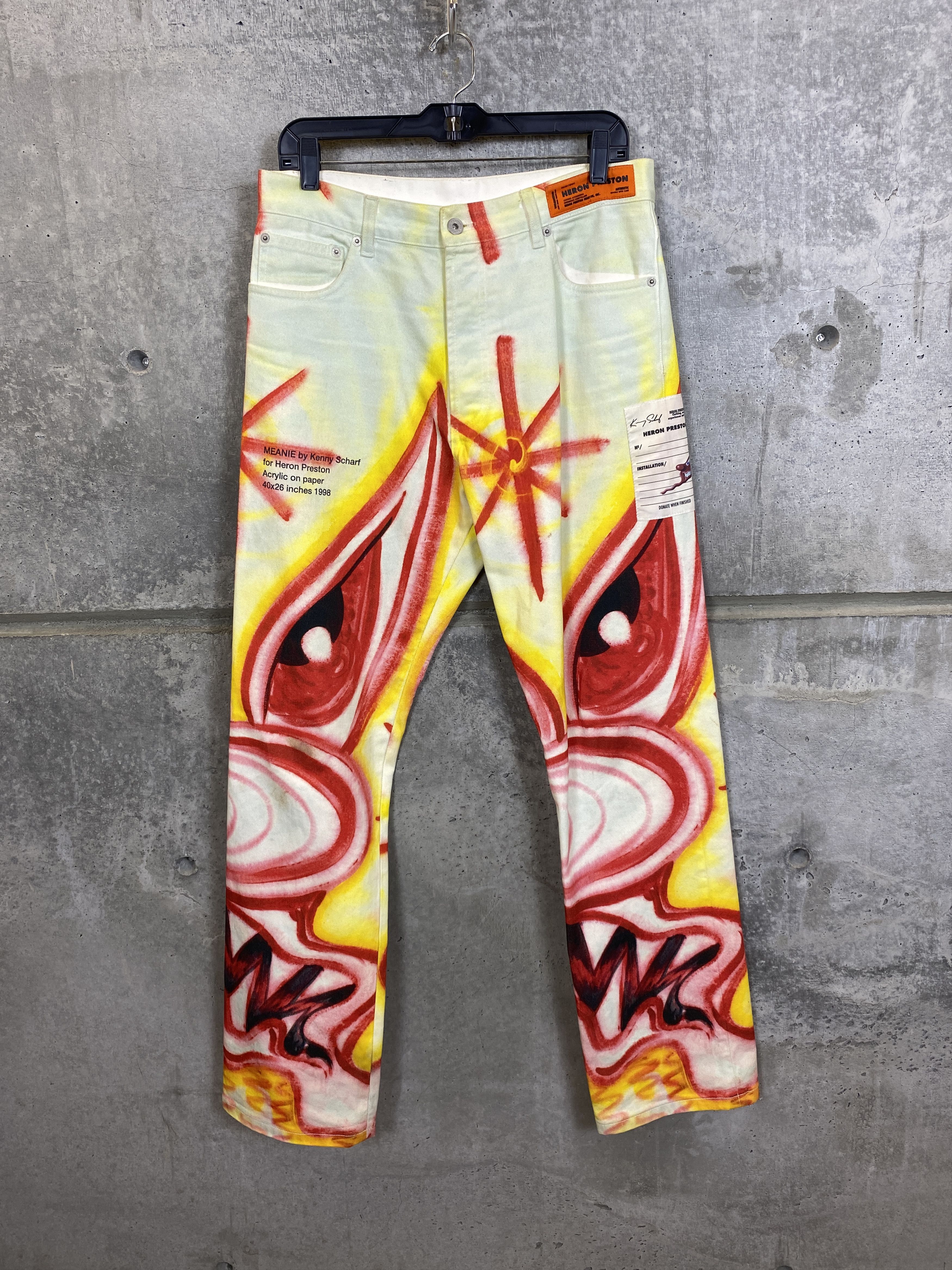 Heron Preston $645 HERON PRESTON X KENNY SCHARF JEANS Size US 30 / EU 46 - 1 Thumbnail