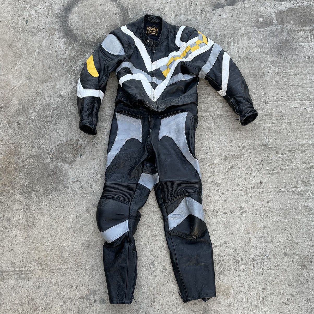 Other Vintage Moto Leather Suit 58 Size Pants + Jacket 90s Y2K Size US M / EU 48-50 / 2 - 1 Thumbnail