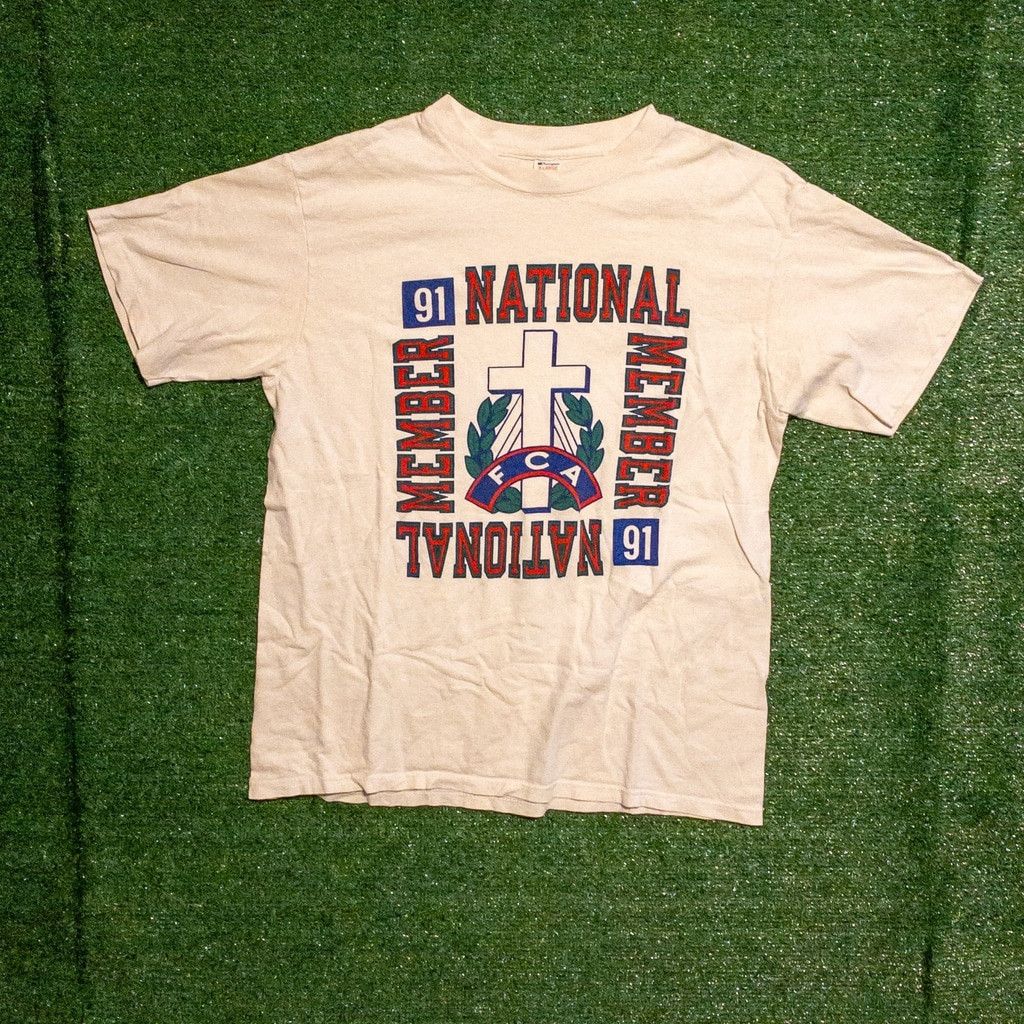 Champion Vtg CHAMPION TEE 1991 FCA FELLOWSHIP CHRISTIAN ATHLETES XL Size US XL / EU 56 / 4 - 6 Thumbnail