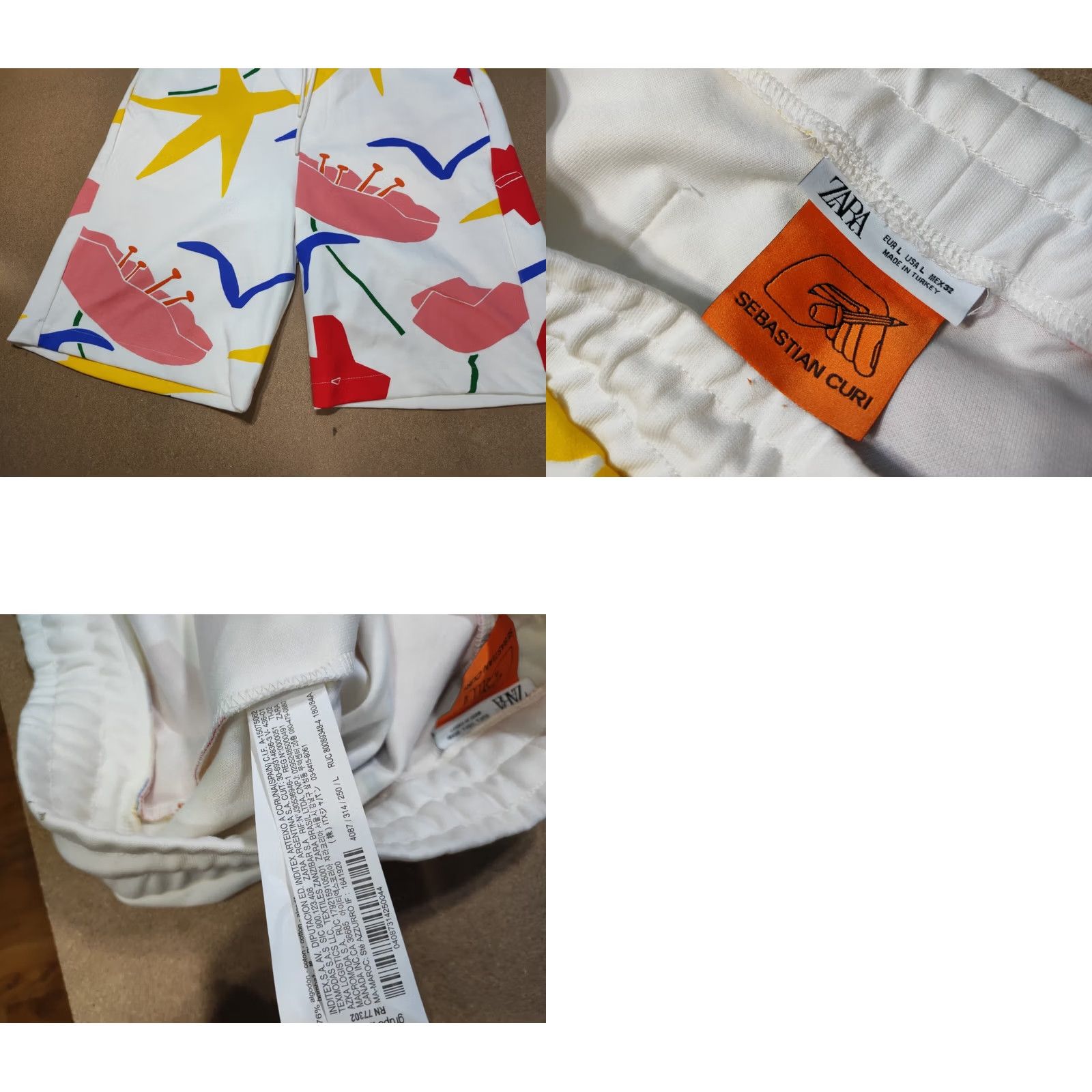 Zara ZARA x Sebastian Curi Mens Jogger Shorts Size L Pop Art pants Multicolor Size US 33 - 8 Thumbnail