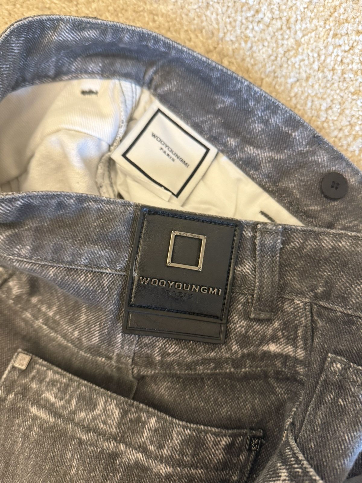 Wooyoungmi Wooyoungmi Trompe L’œil Printed Wide Leg Jeans Size US 28 / EU 44 - 4 Thumbnail