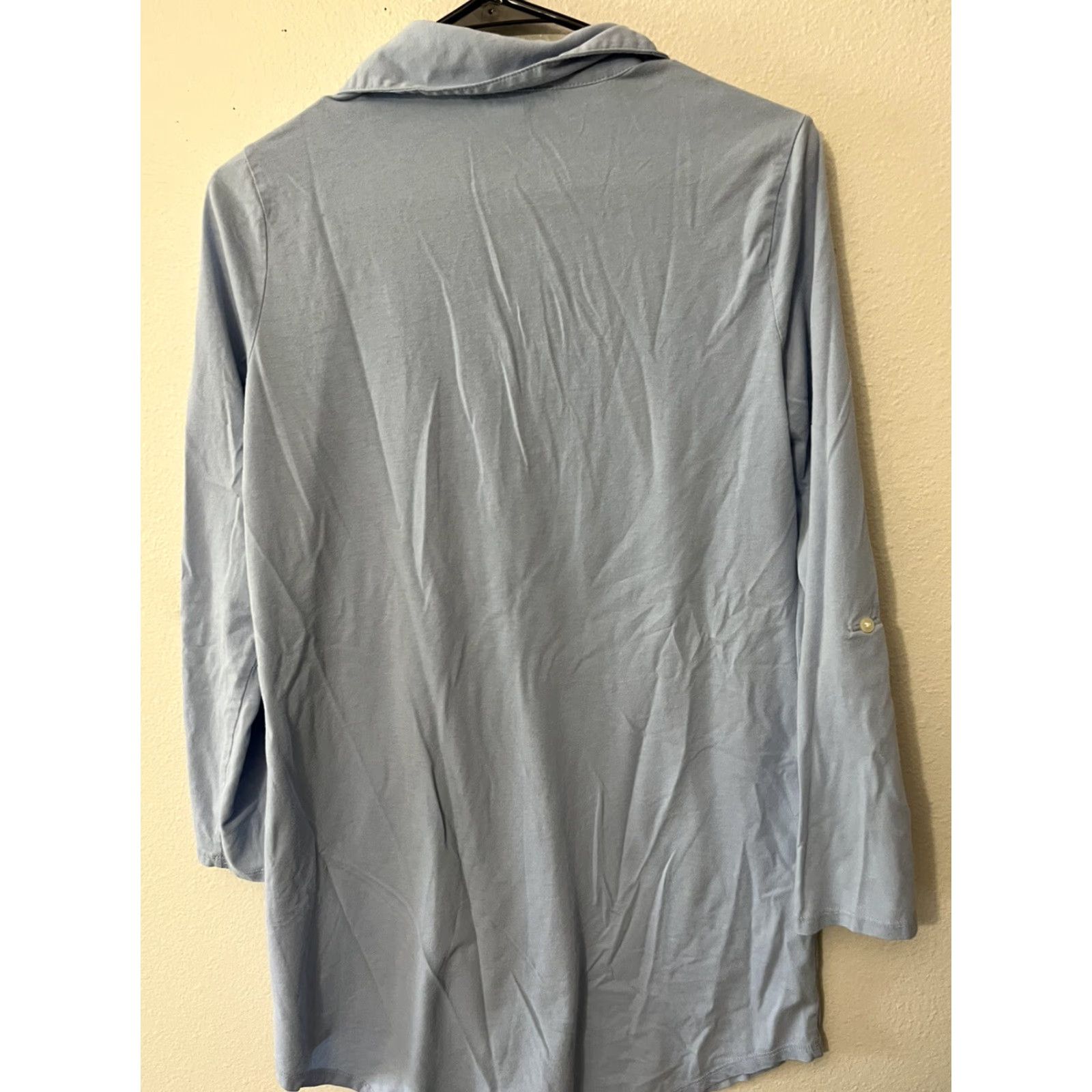 Ralph Lauren VINTAGE Ralph Lauren LRL Women’s Tunic Shirt Oversized Blue Solid Button-Down Long Sleeve Medium Size M / US 6-8 / IT 42-44 - 2 Thumbnail