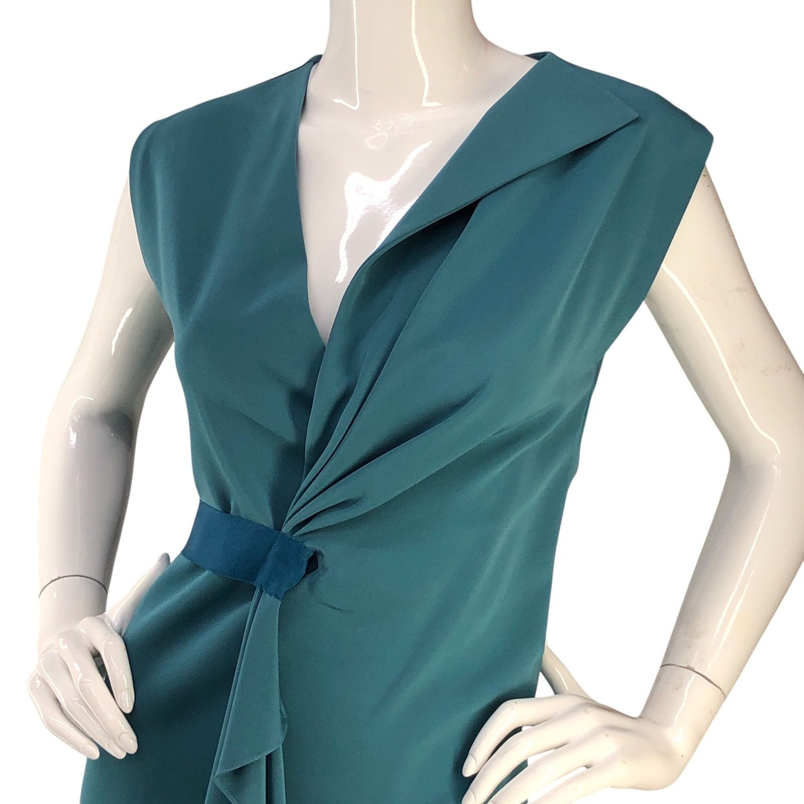 Elie Tahari Elie Tahari Womens Size 0 Dress Dalia Half Wrap Style Teal Size XS / US 0-2 / IT 36-38 - 2 Thumbnail