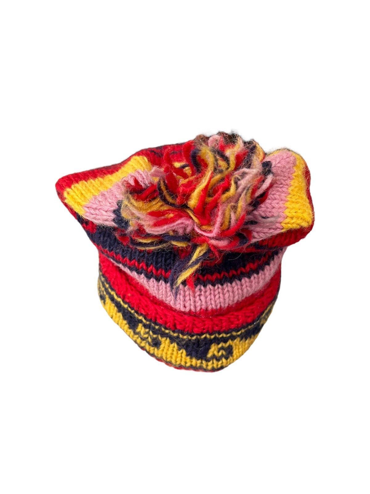 Japanese Brand × Kapital × Vintage Crochet Knitted handmade Rare Design Beanie Hats☠️☠️ Size ONE SIZE - 4 Thumbnail