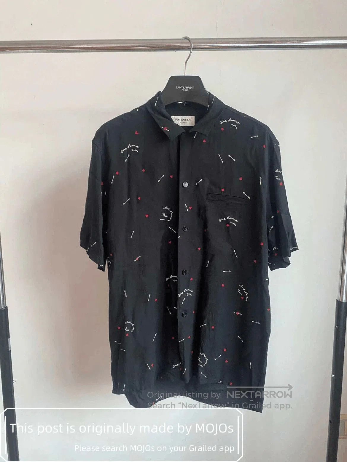 Saint Laurent Paris Sz 37 Saint Laurent Paris 22SS Heart & Arrow Logo Shirt moj Size US S / EU 44-46 / 1 - 1 Thumbnail