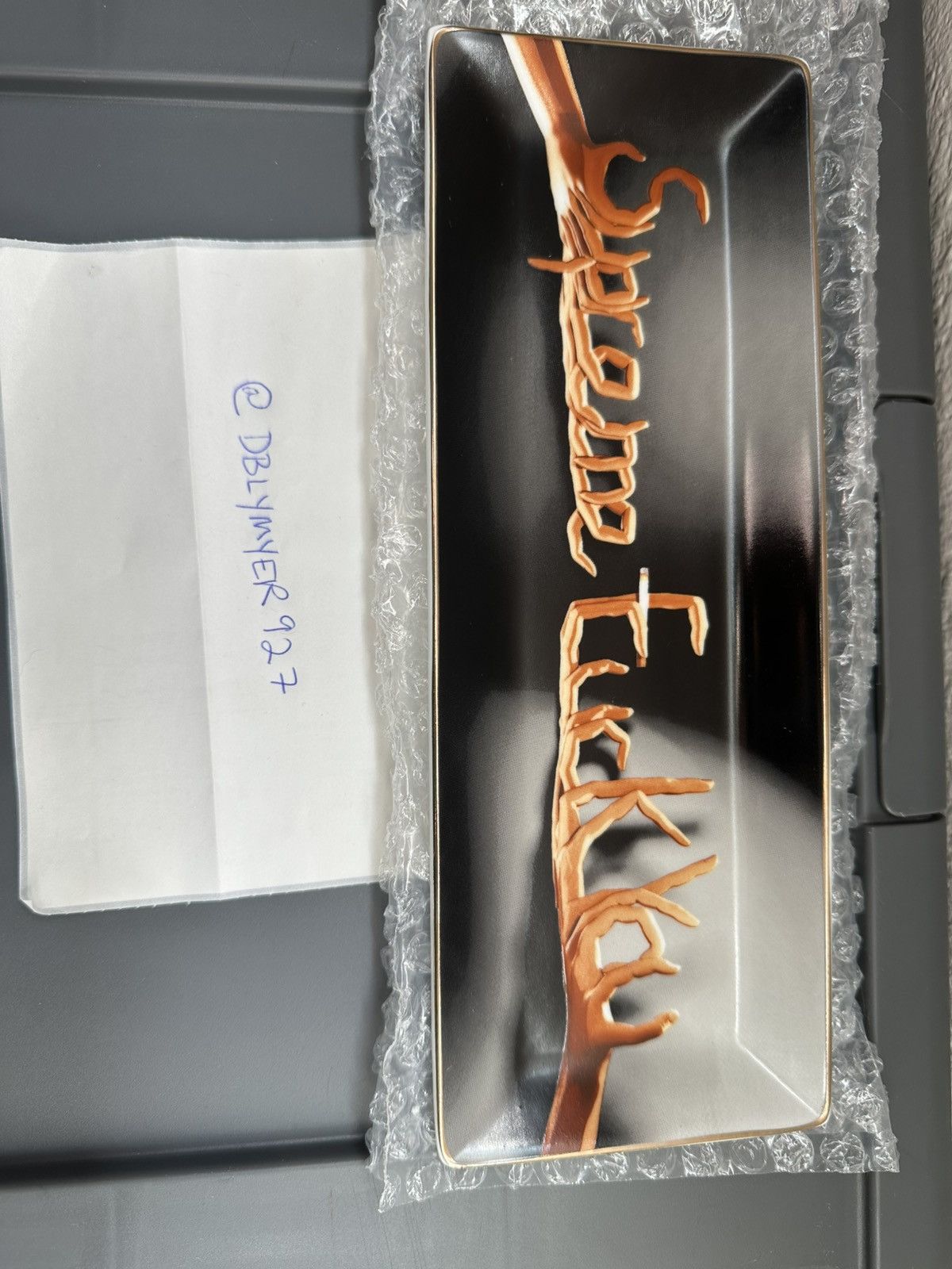 Supreme Black supreme alphabet fuck you towel box logo | Grailed