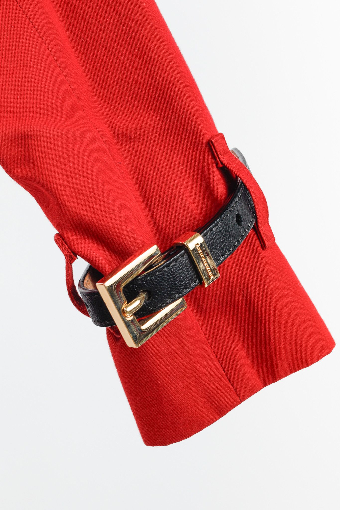 Burberry Burberry Red Cotton Belted Double-Breasted Trench Coat Size XXS / US 00 / IT 34 - 8 Thumbnail