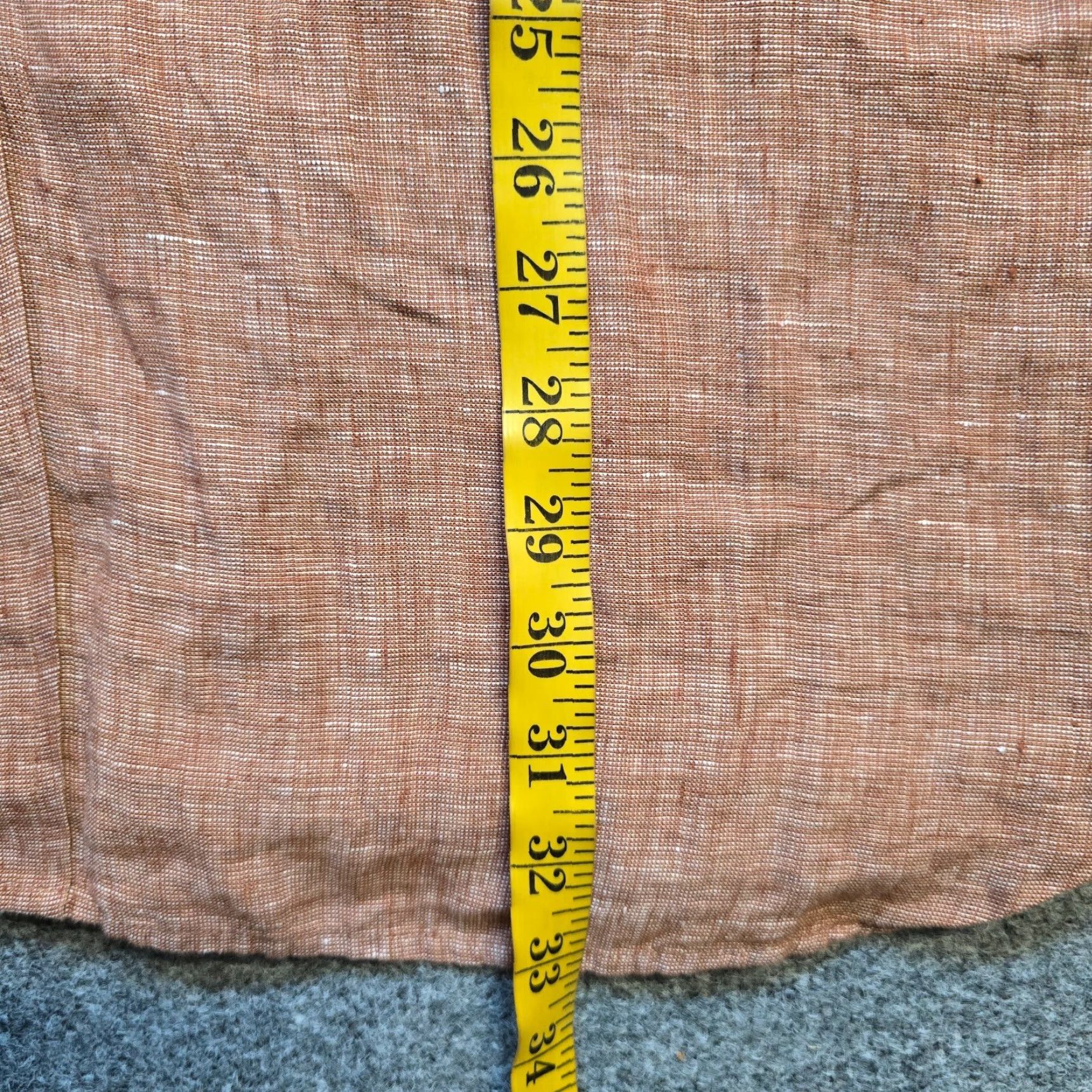 Joseph Abboud Joseph Abboud Shirt Mens XL Orange Linen Striped Button Long Sleeve Career Size US XL / EU 56 / 4 - 7 Thumbnail