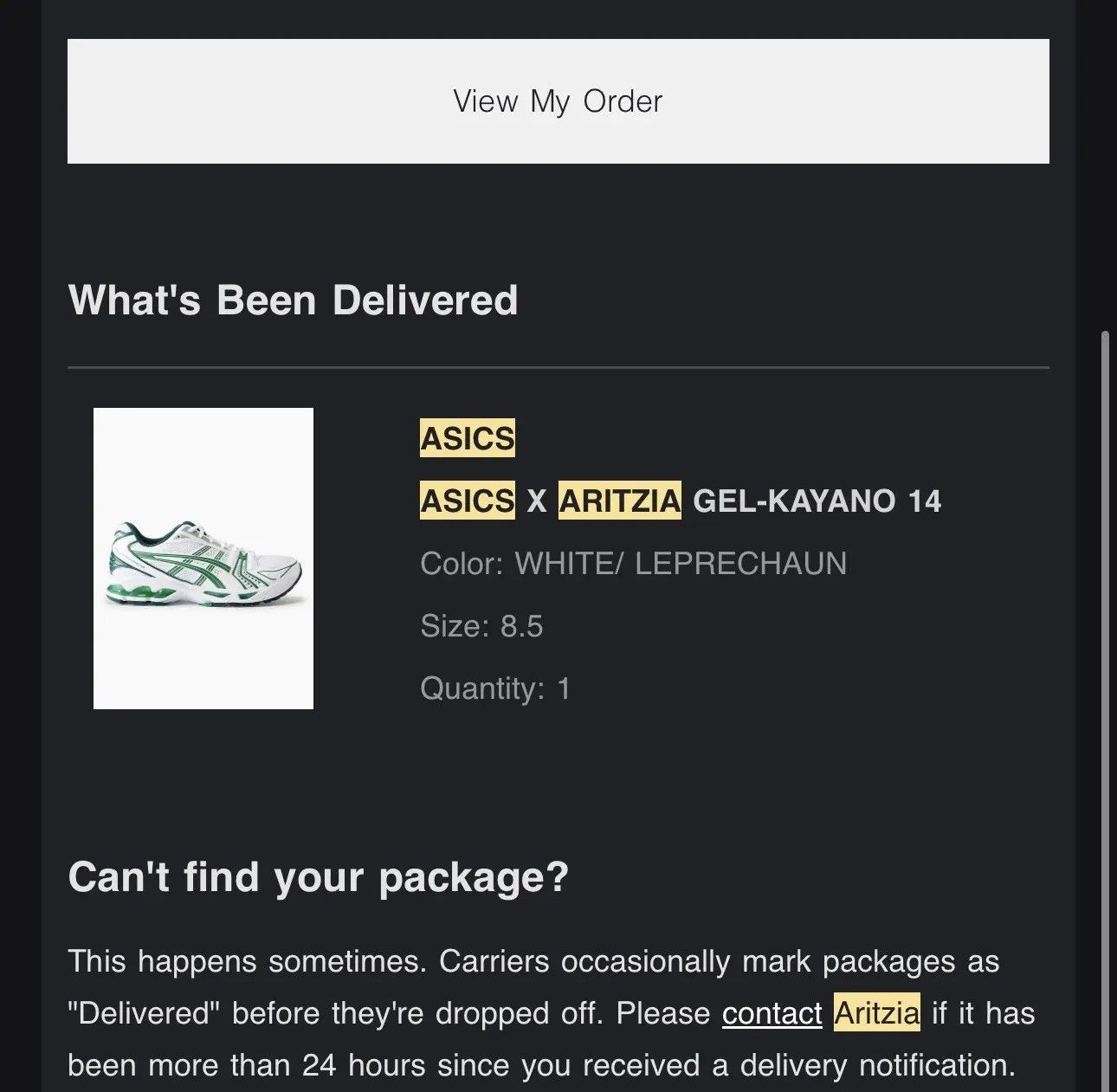 Asics ASICS x Aritzia Gel-Kayano 14 White Leprechaun/Green Size US 8.5 / EU 41-42 - 8 Thumbnail