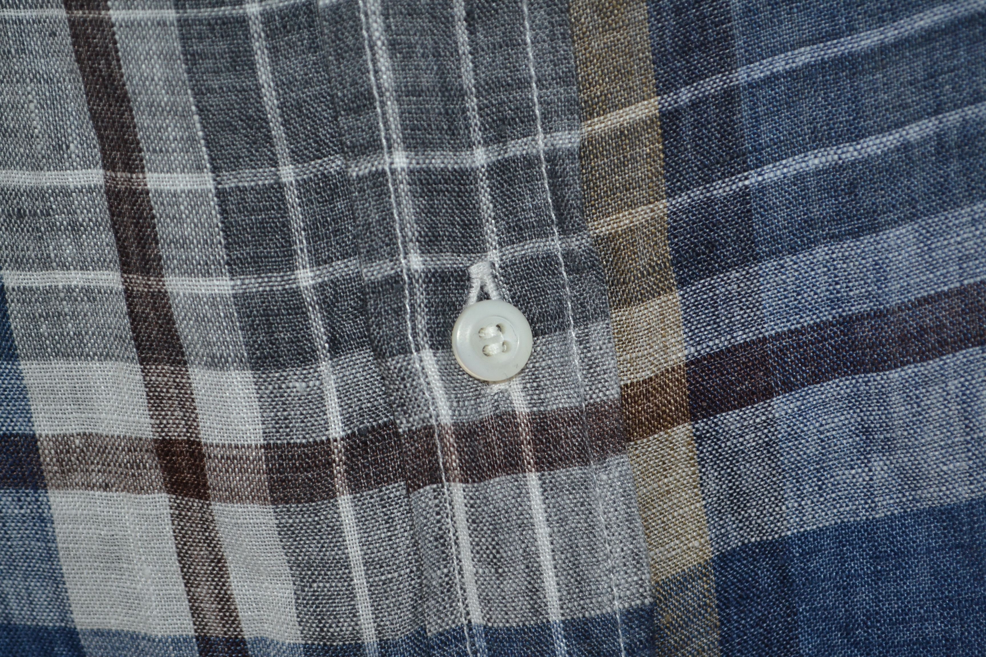Brunello Cucinelli Brunello Cucinelli M size Linen Plaid Shirt Italy Size US M / EU 48-50 / 2 - 4 Thumbnail