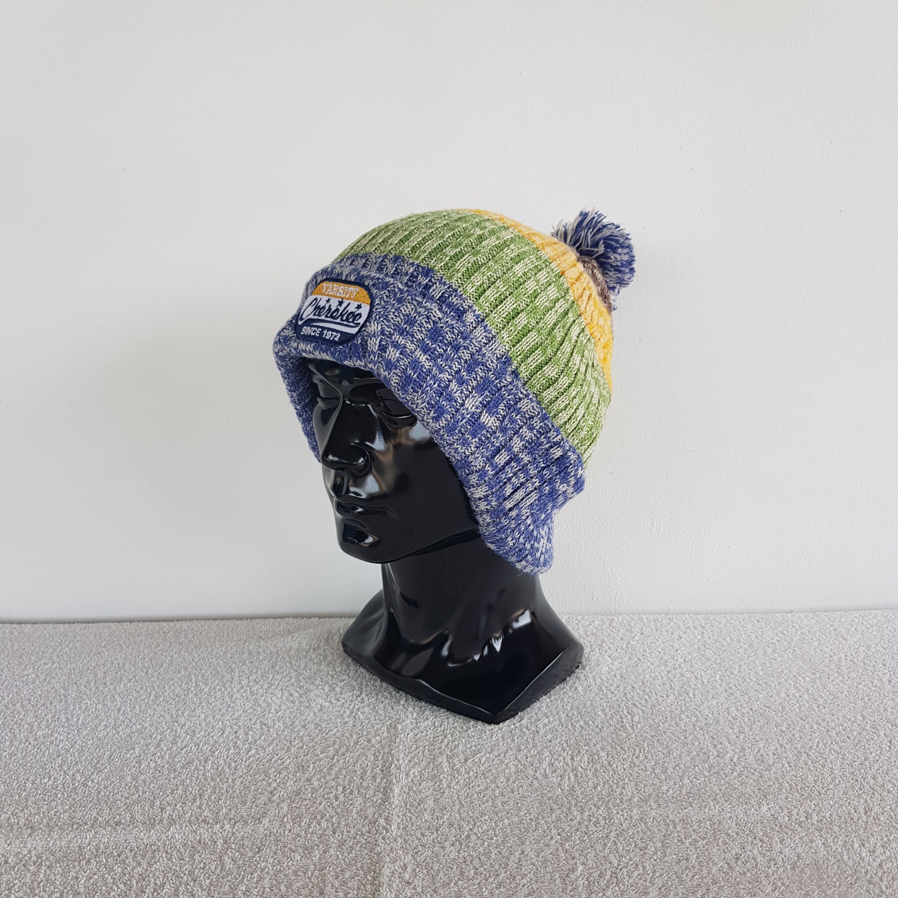 Cherokee Vintage Cherokee Varsity Beanie Knit Crochet Snow Caps Hats Size ONE SIZE - 1 Thumbnail