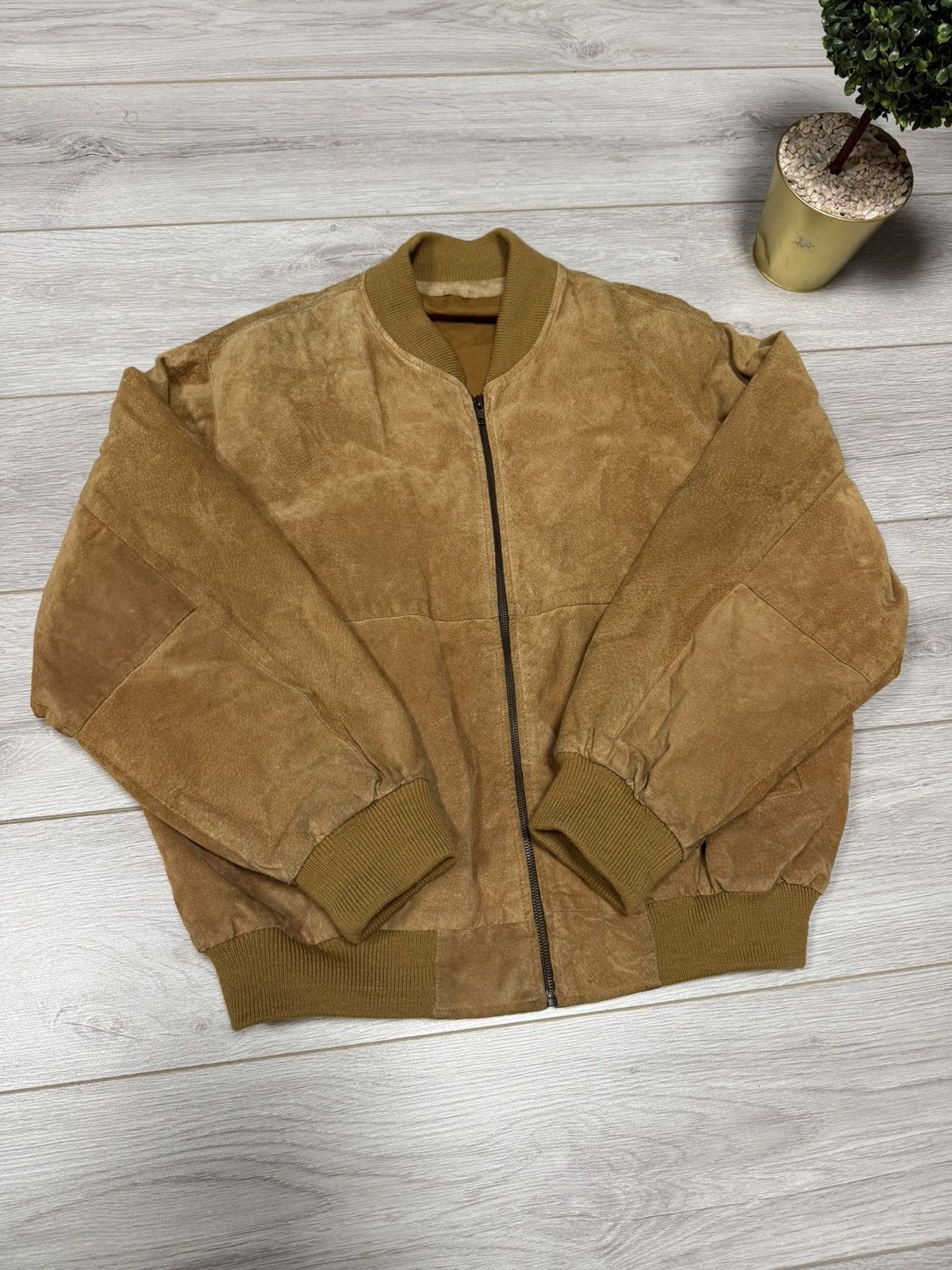 Genuine Leather Leather suede bomber jacket zip vintage Size US M / EU 48-50 / 2 - 5 Thumbnail