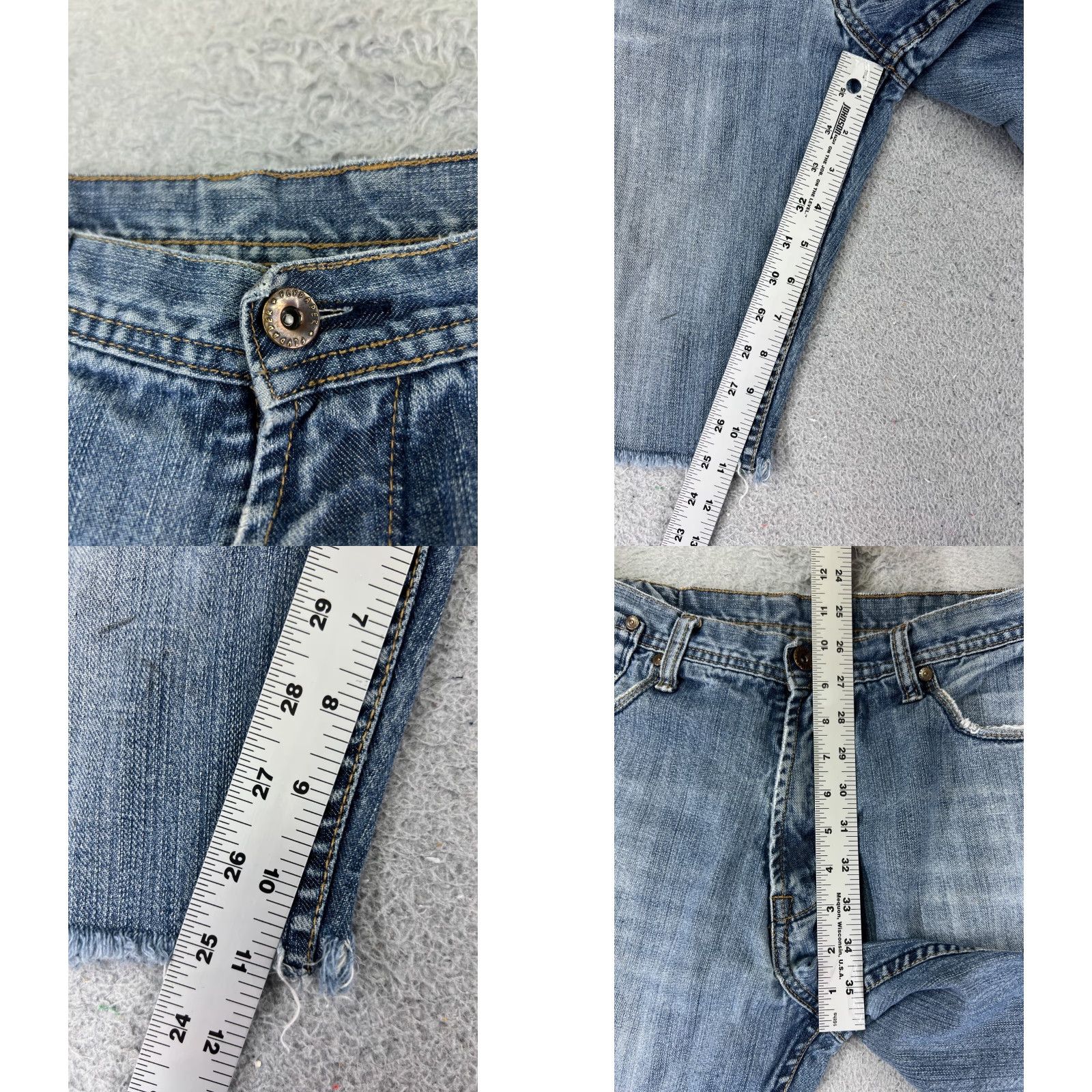 Denime Flypaper Womens Shorts 33 Blue Cutoff Denim 100% Cotton Distressed 30x11 Size 24" / US 00 / IT 34 - 8 Thumbnail