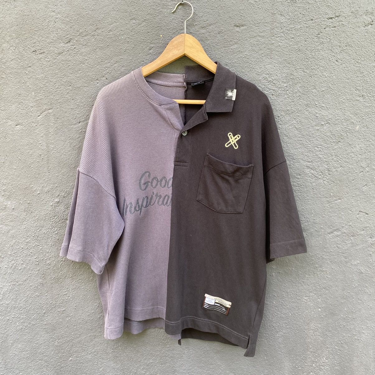 image of Archival Clothing x Miharayasuhiro Faded Miharayasuhiro Good Inspiration Oversized Polo T-Shirt in 
