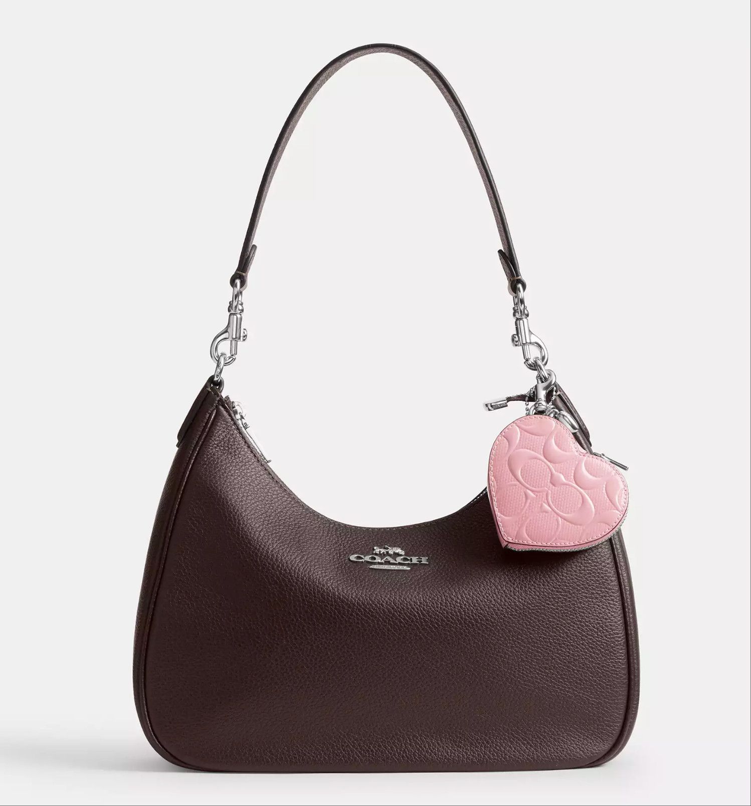 Coach Heart Bag Charm In Signature Leather With Heart Charm CDD04 Size ONE SIZE - 7 Thumbnail