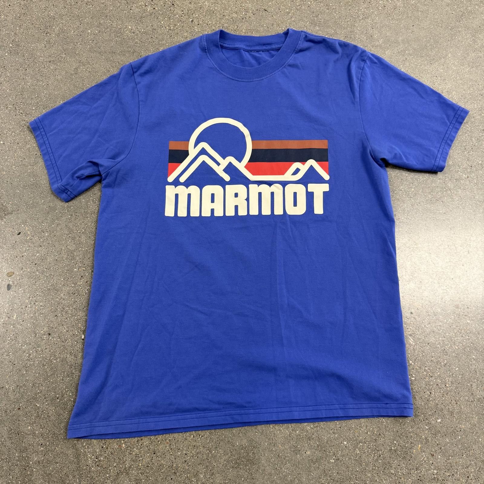 Marmot NWOT Marmot Vintage Logo Spellout T-Shirt Blue - M Size US M / EU 48-50 / 2 - 1 Thumbnail
